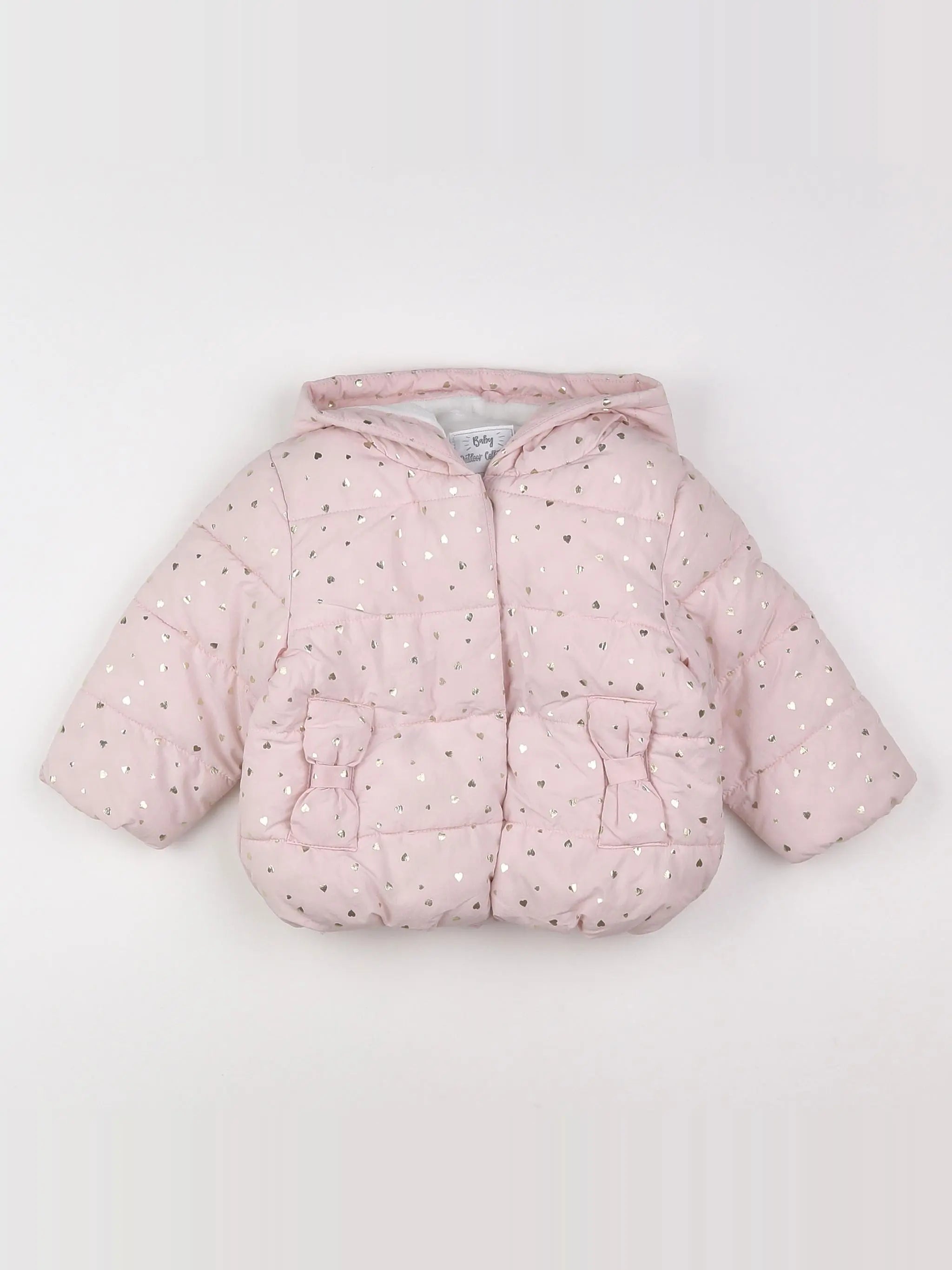 Vertbaudet - doudoune rose, or - 9 mois