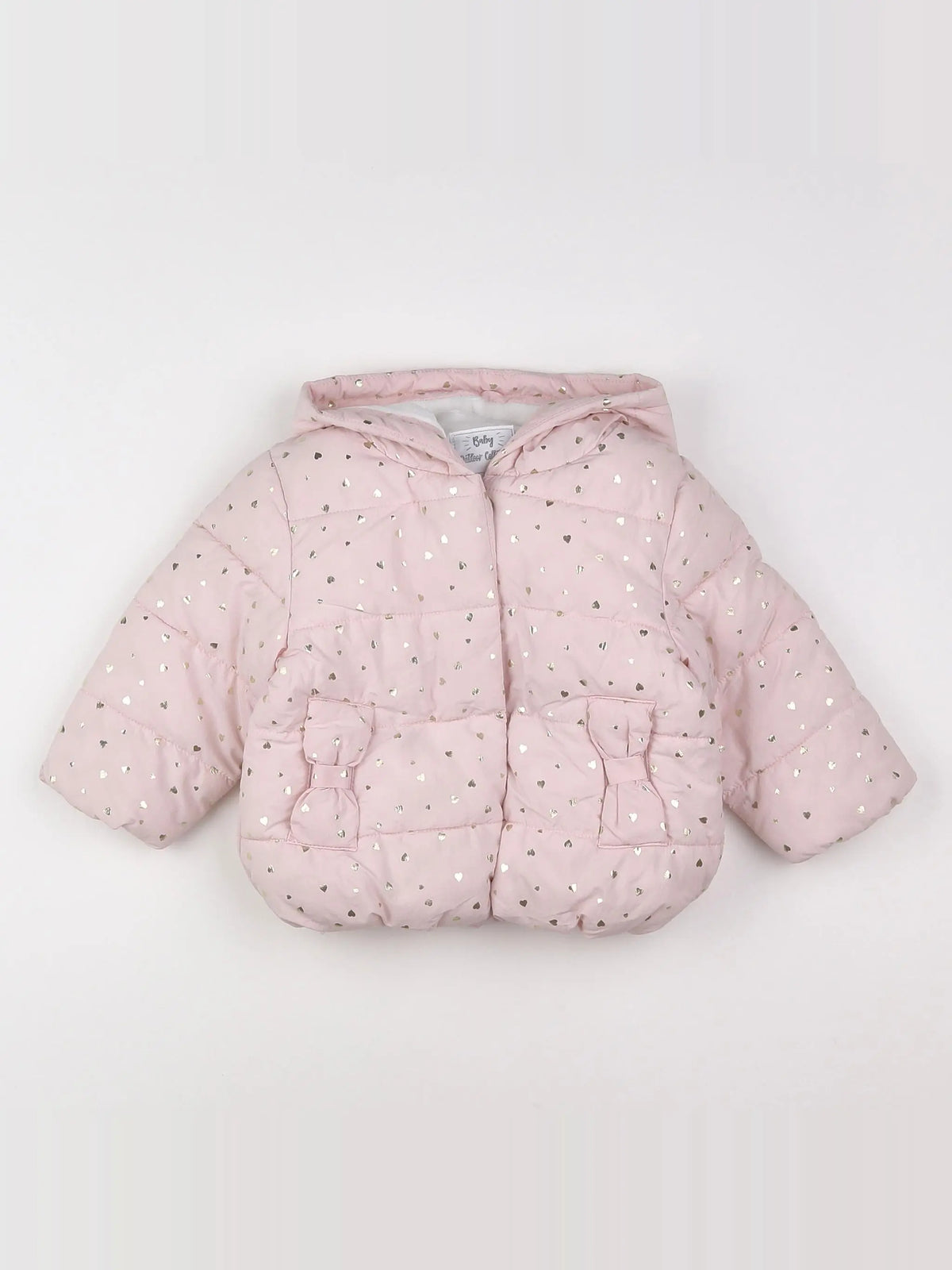 Vertbaudet - doudoune rose, or - 9 mois