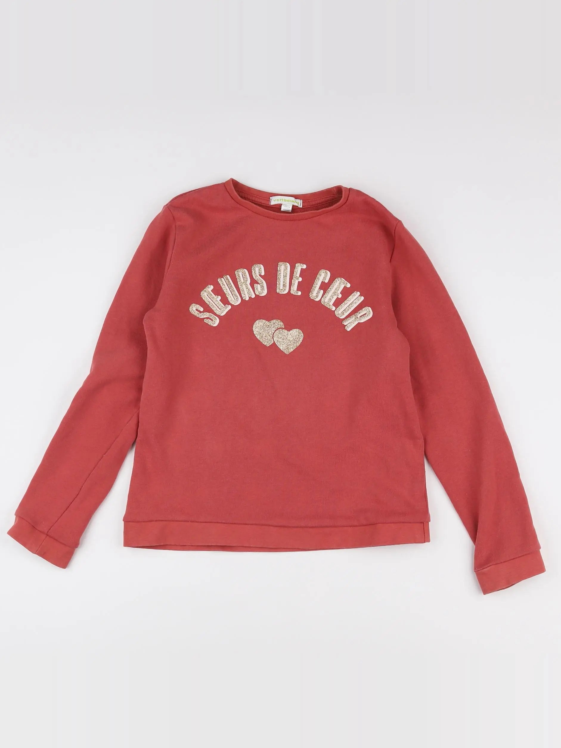 Vertbaudet - sweat rose - 10 ans