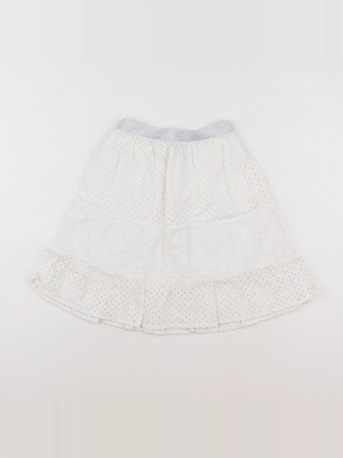 Vertbaudet - jupe blanc, argent - 4 ans