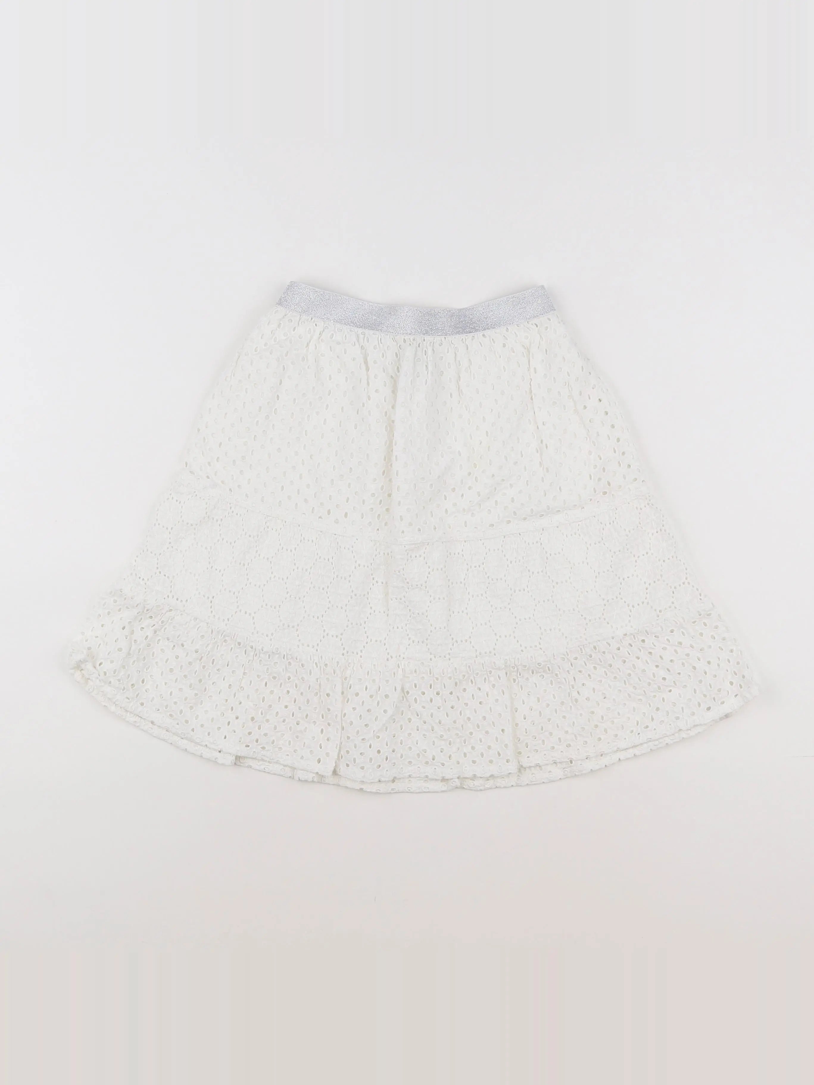 Vertbaudet - jupe blanc, argent - 4 ans