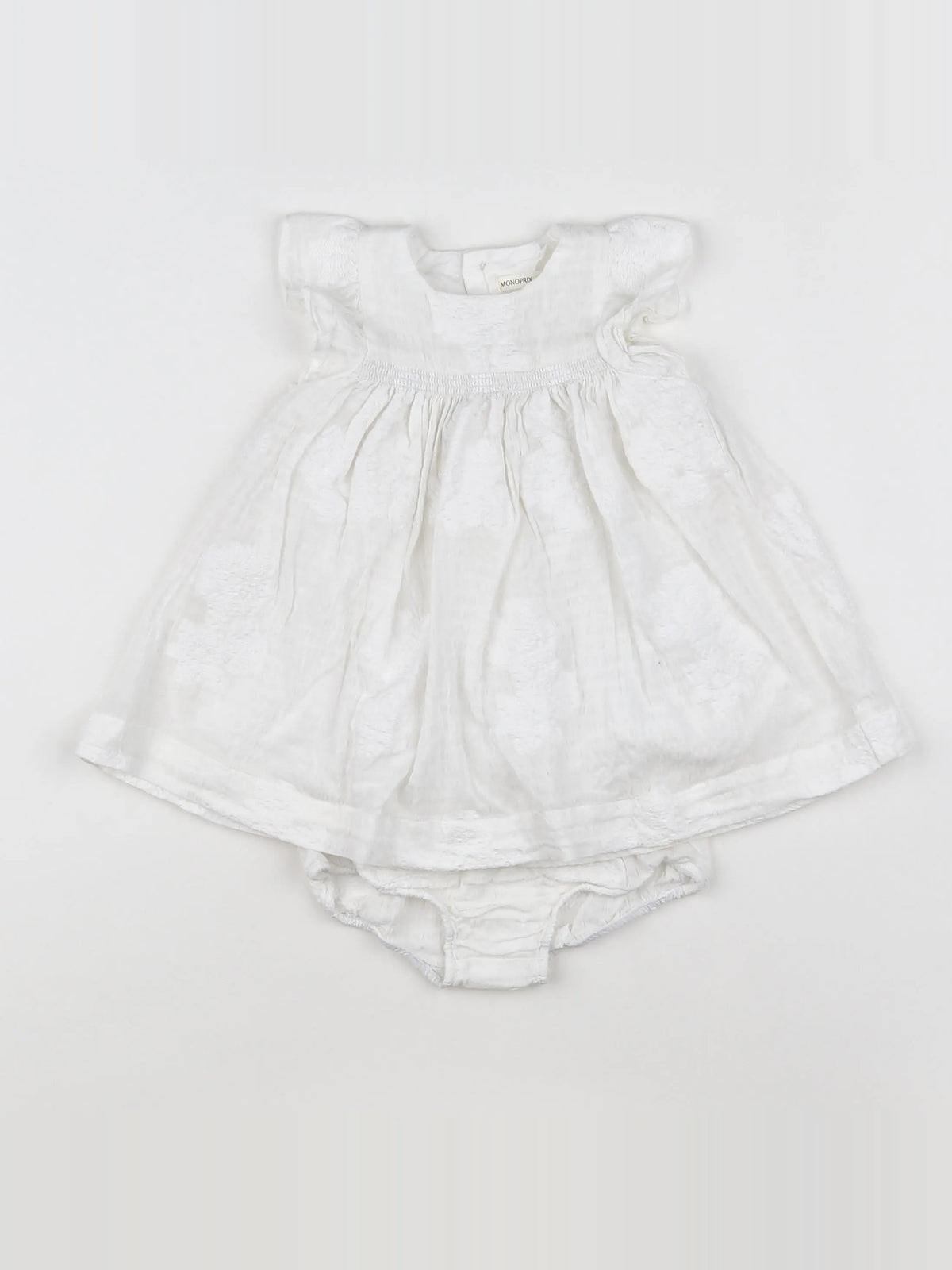 Monoprix - robe blanc - 6 mois