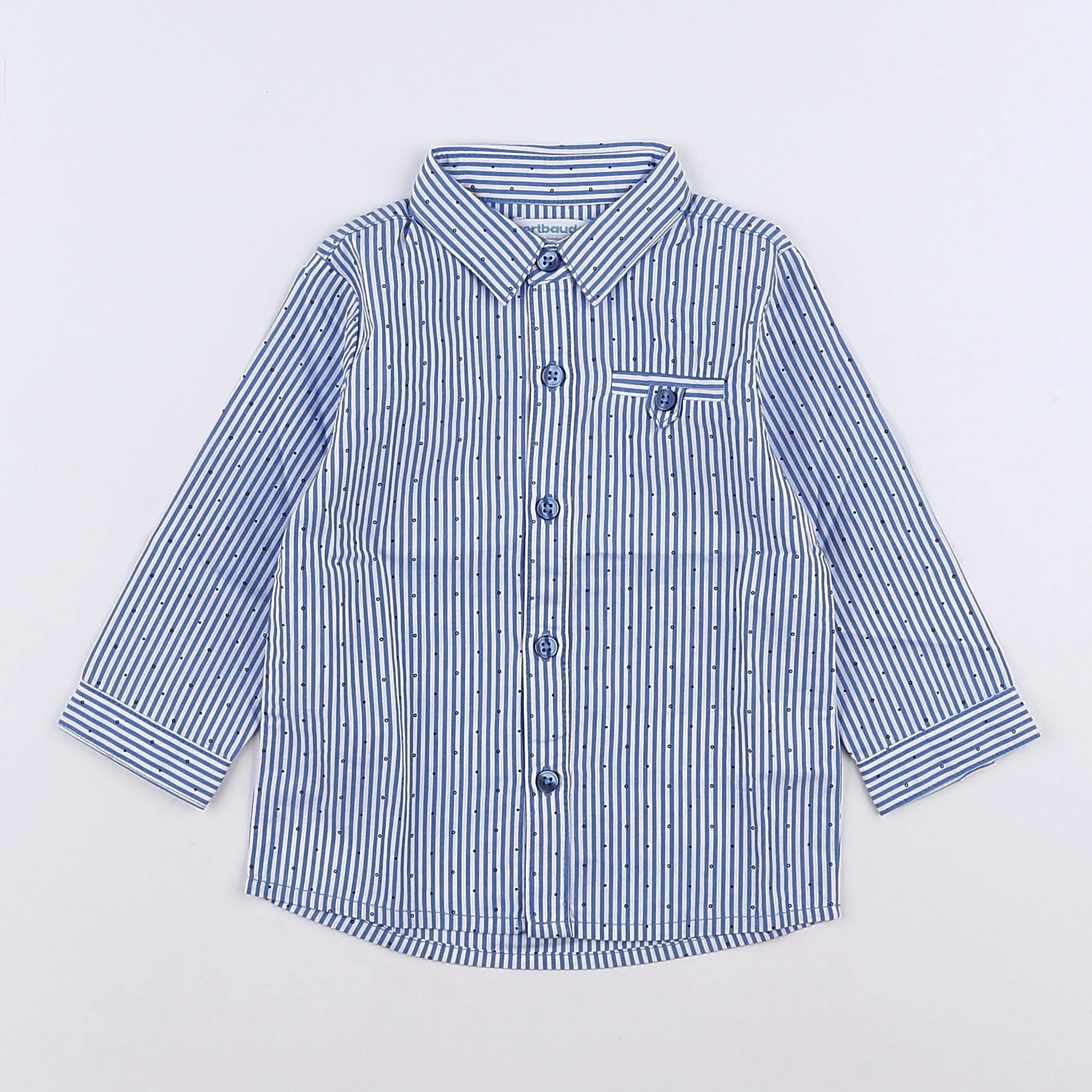 Vertbaudet - chemise bleu - 12 mois