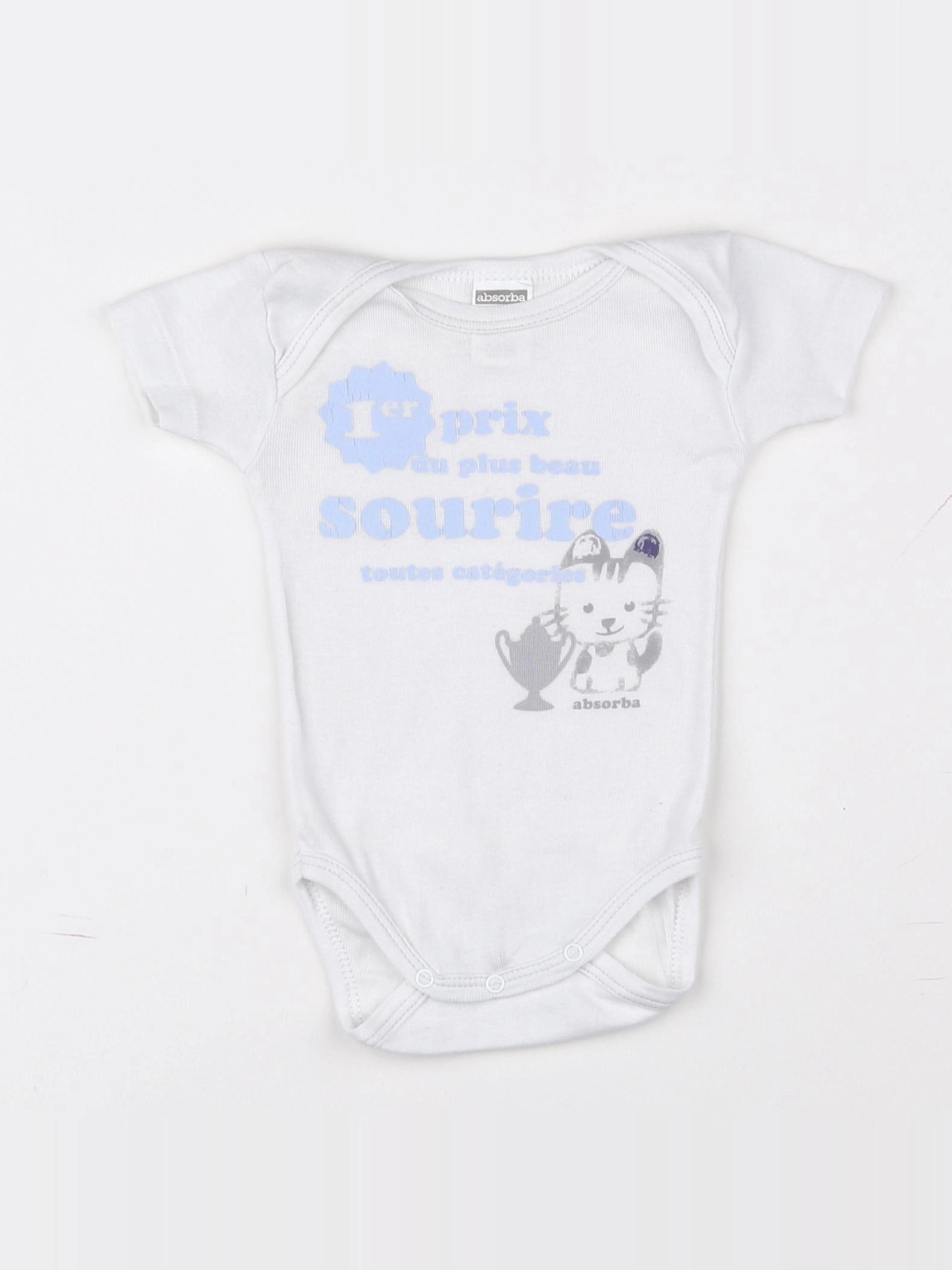 Absorba - body blanc, bleu - 3 mois