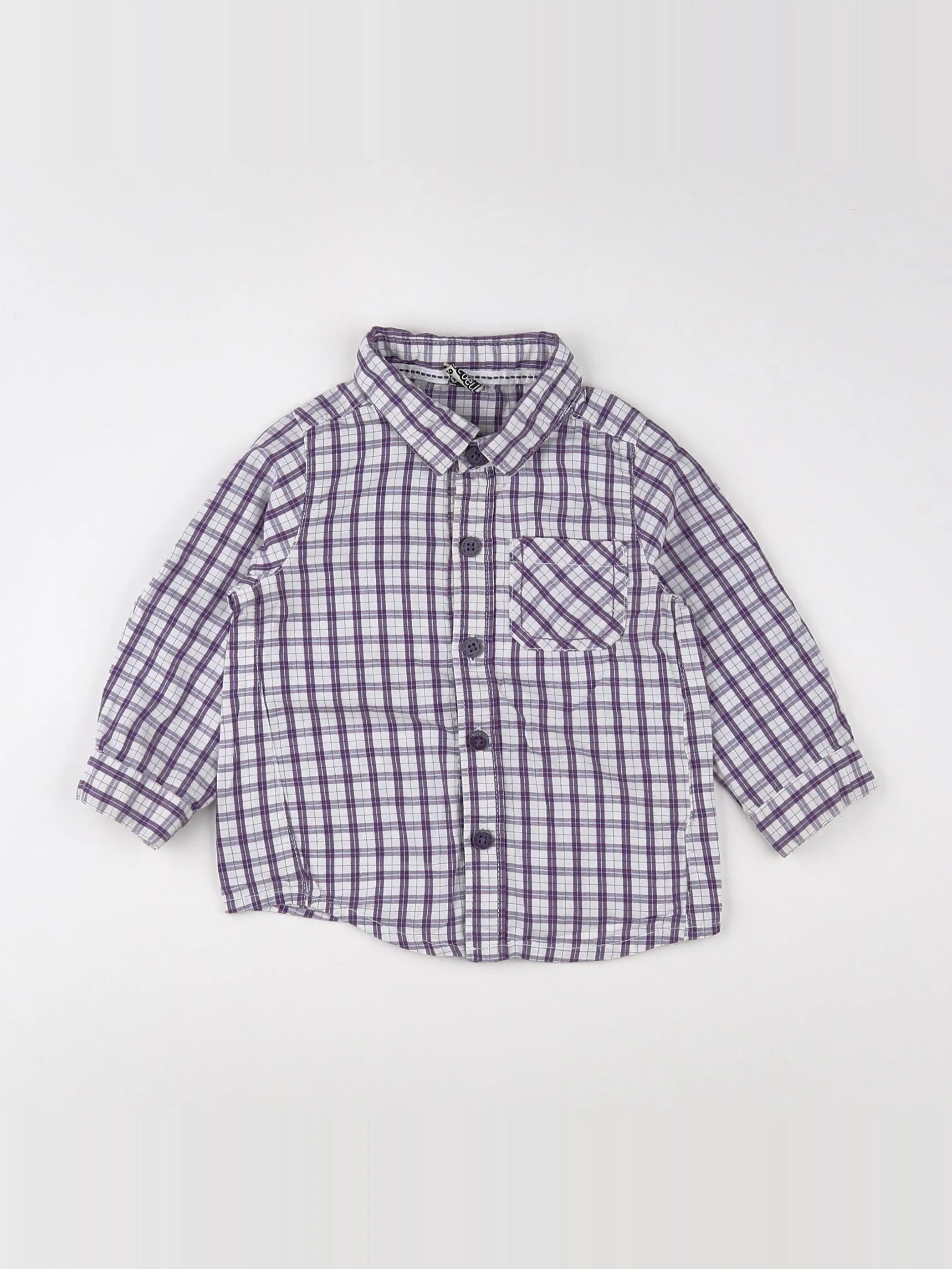 Tape à l'oeil - chemise blanc, violet - 9 mois
