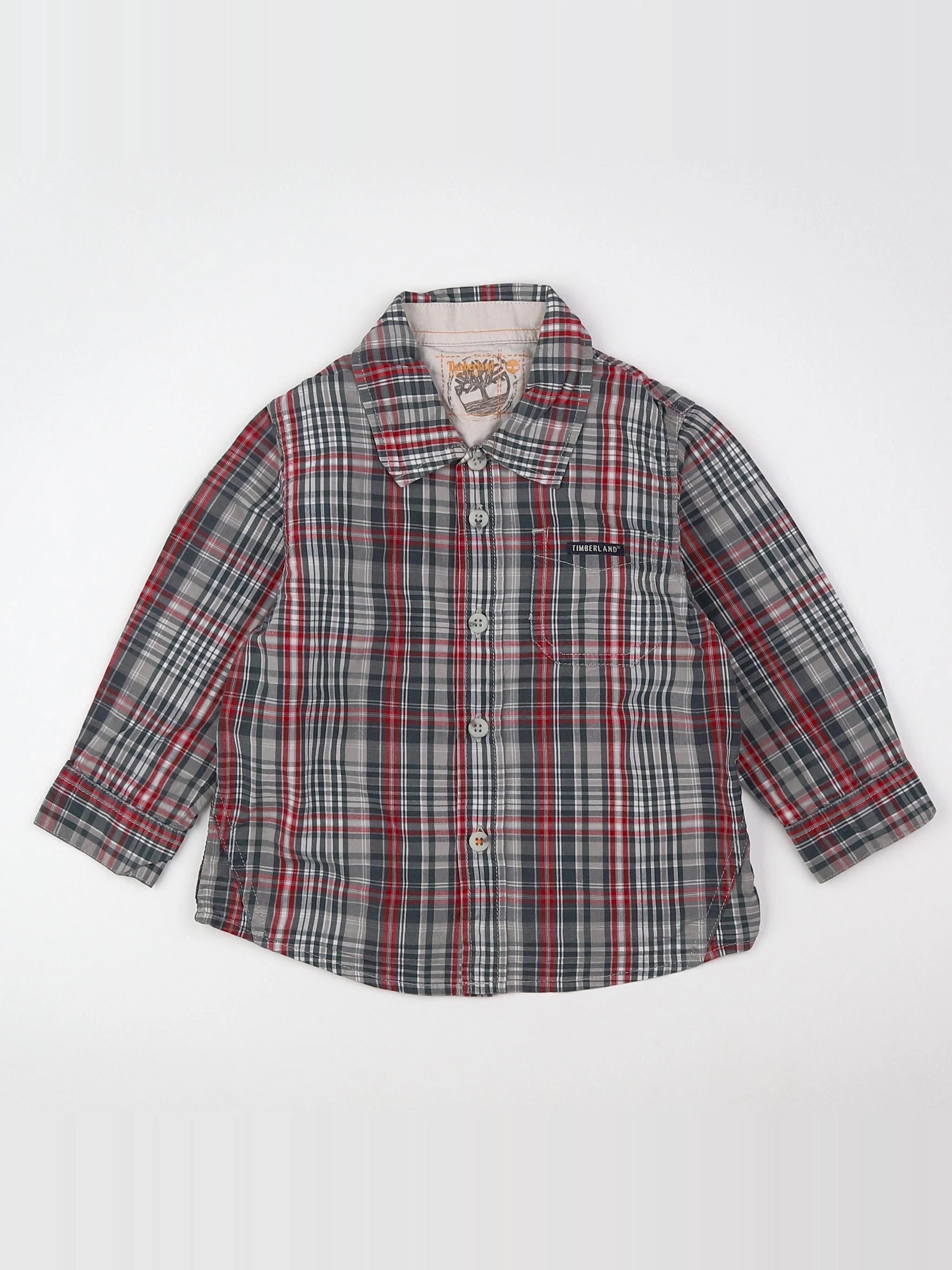 Timberland - chemise gris, rouge - 18 mois