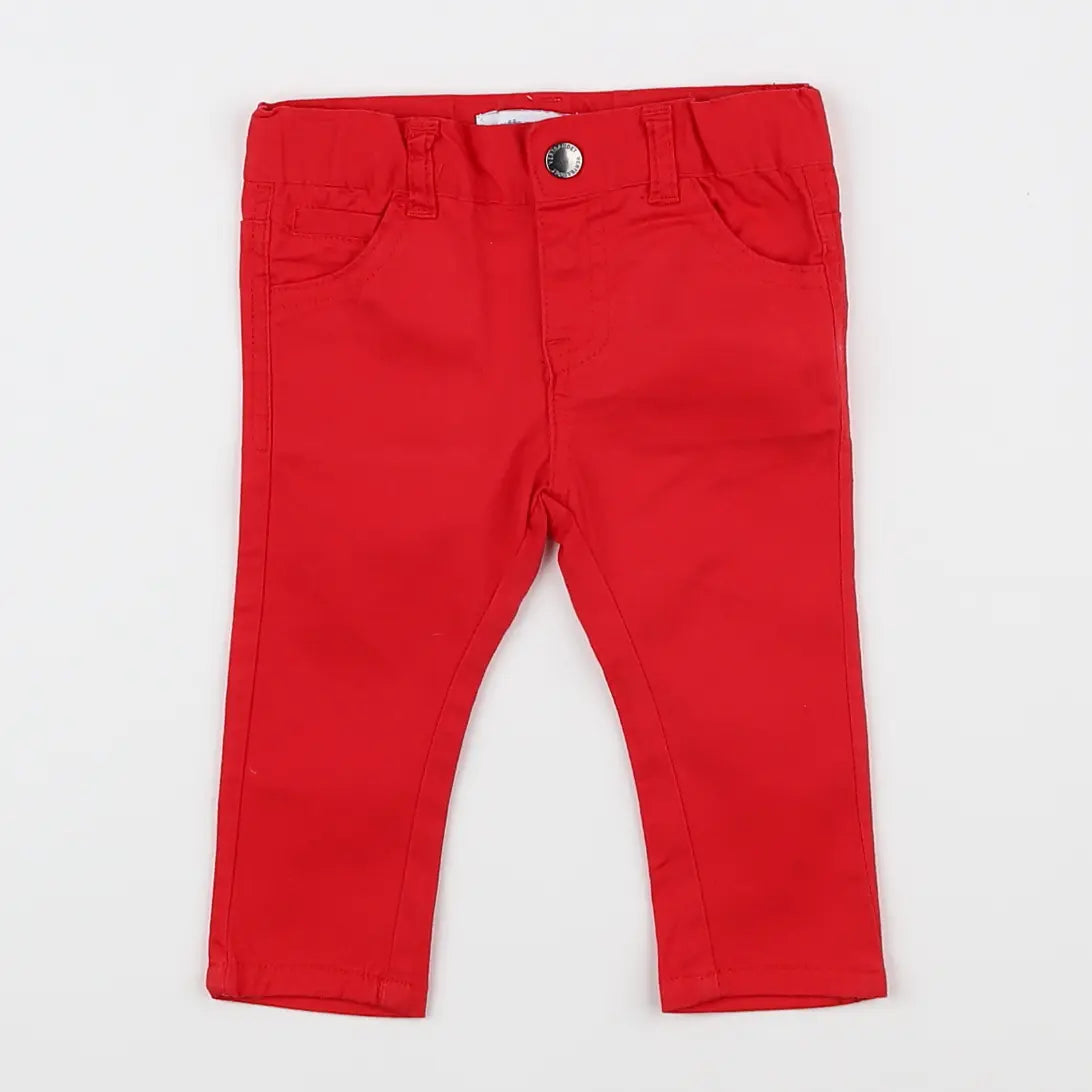 Vertbaudet - pantalon rouge - 6 mois