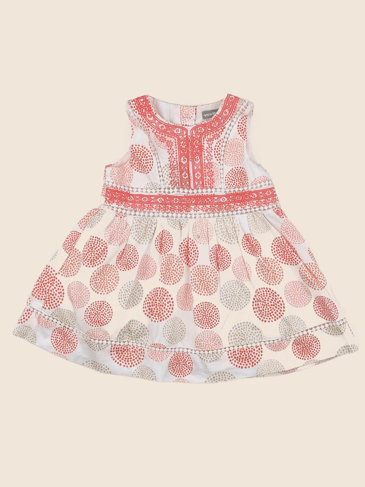 Vertbaudet - robe rose, taupe - 6 mois