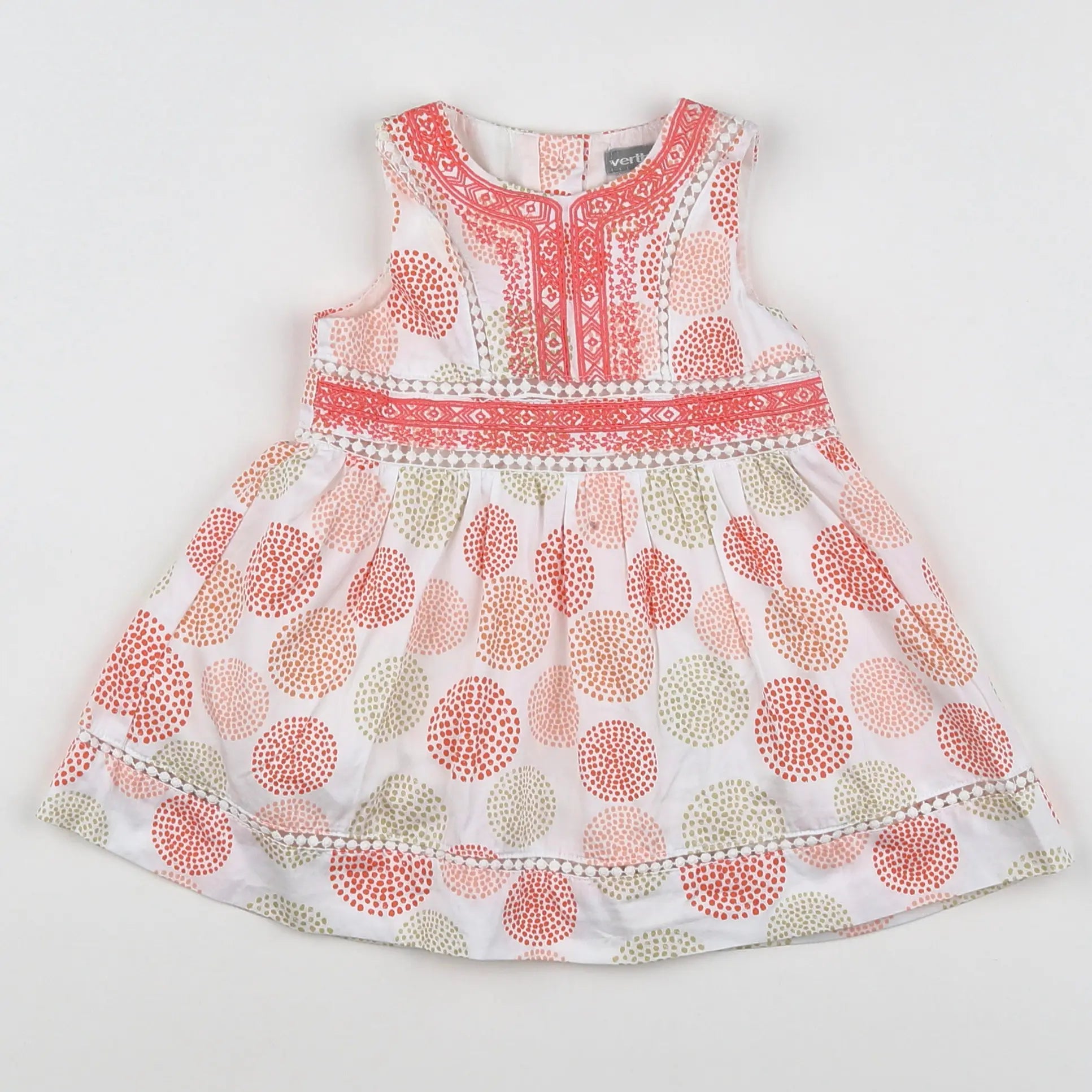 Vertbaudet - robe rose, taupe - 6 mois