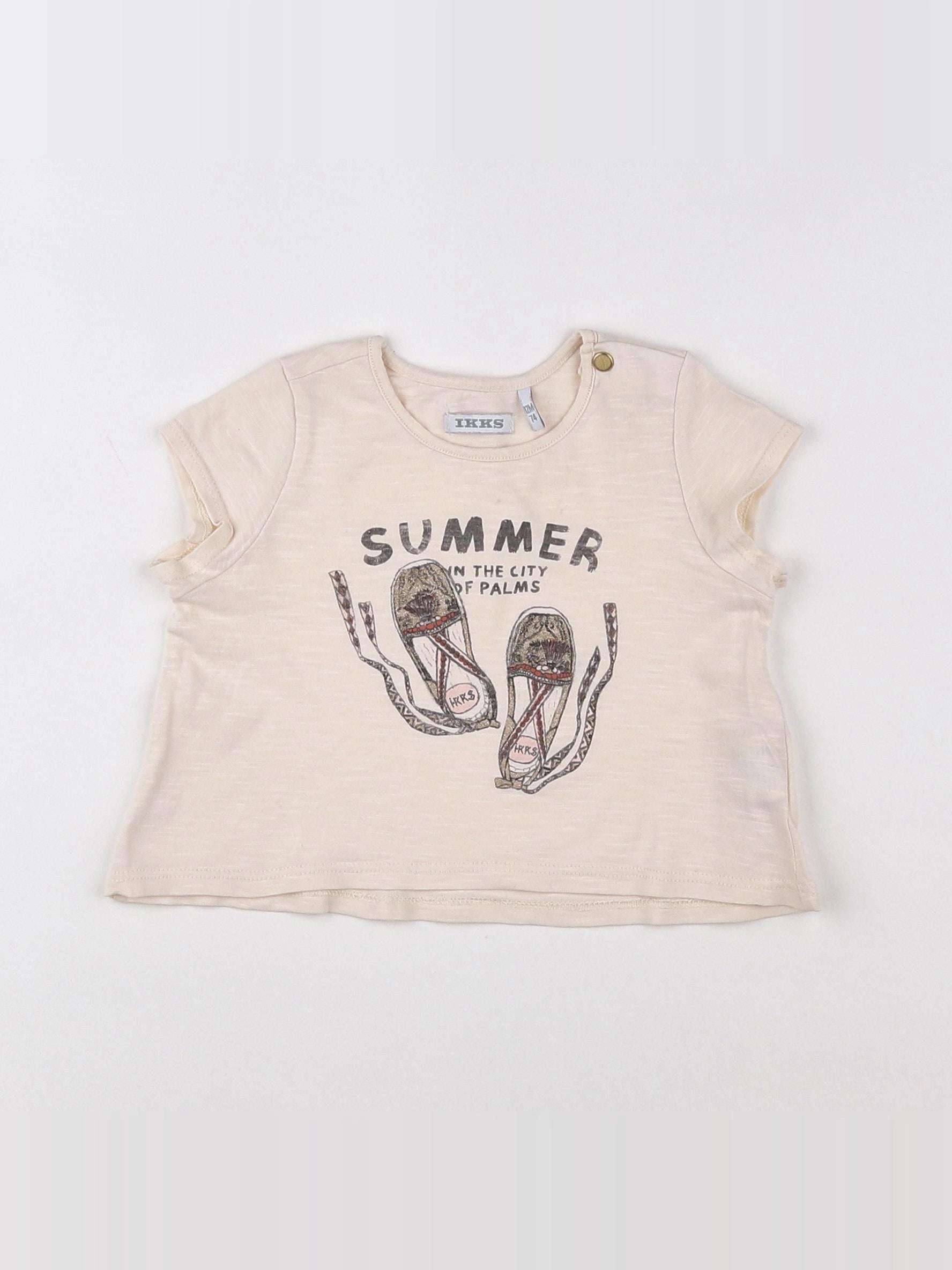 IKKS - tee-shirt beige - 12 mois