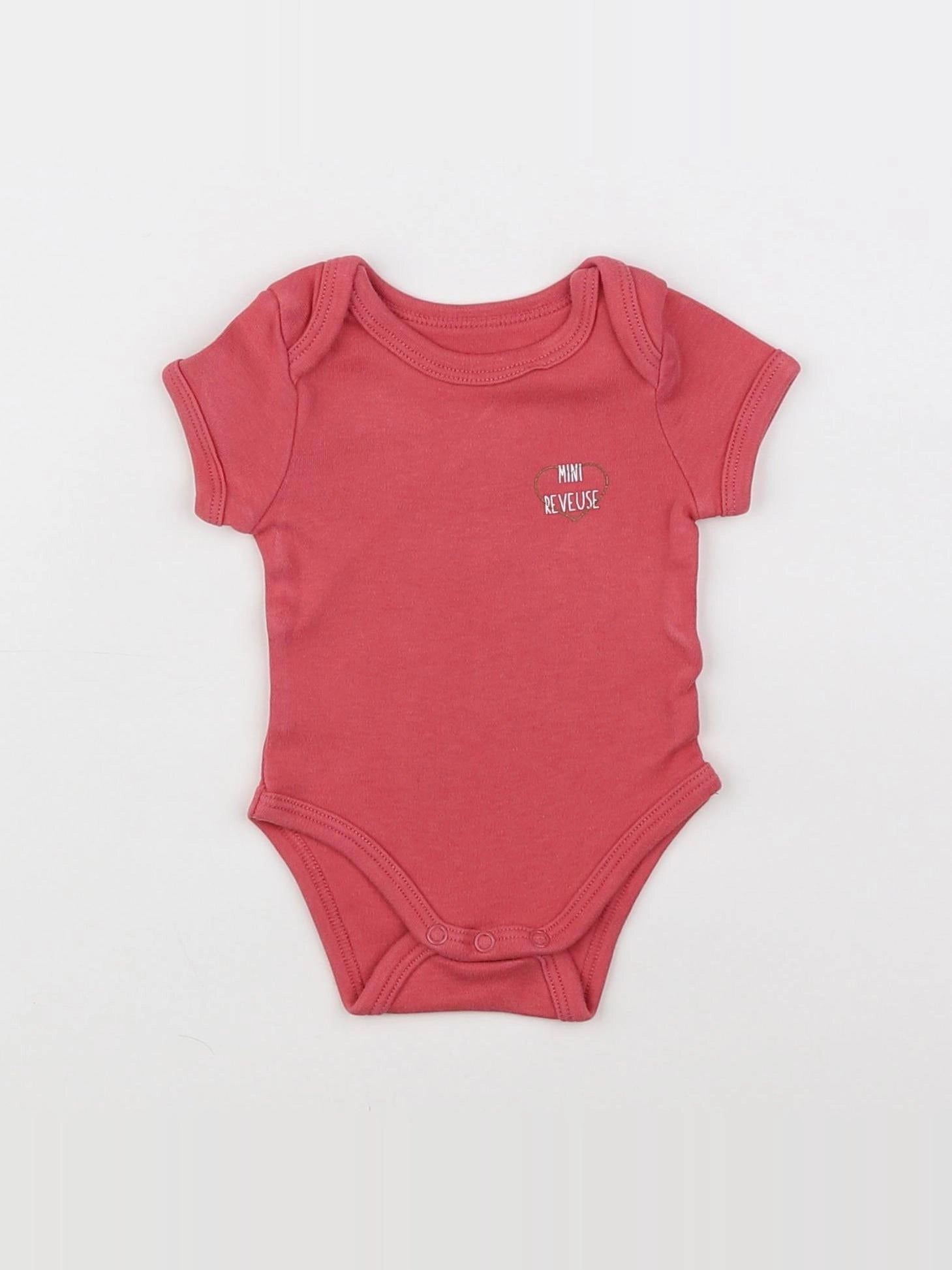 Vertbaudet - body rose - 1 mois