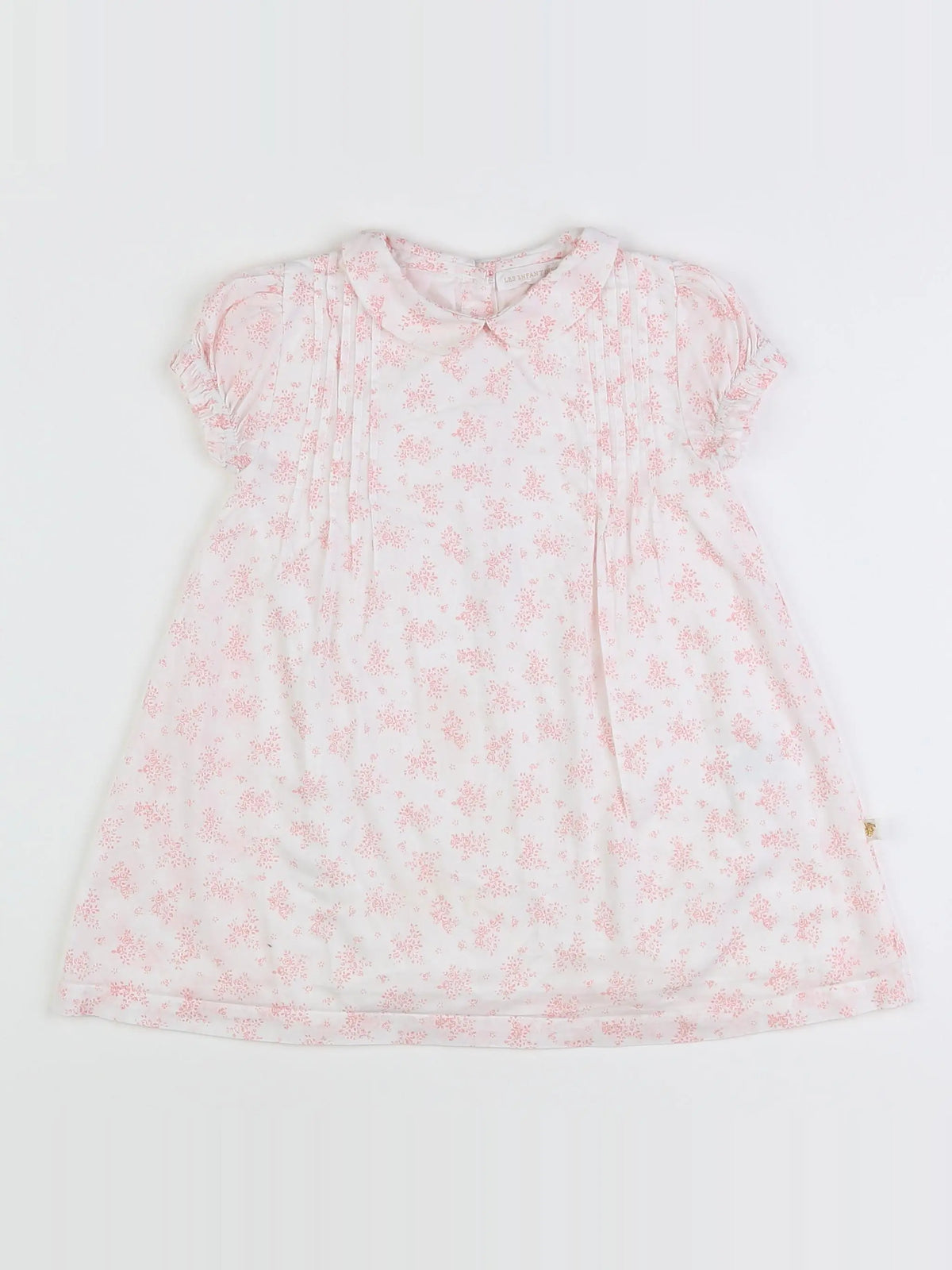 Les Enfantines - robe blanc, rose - 18 mois
