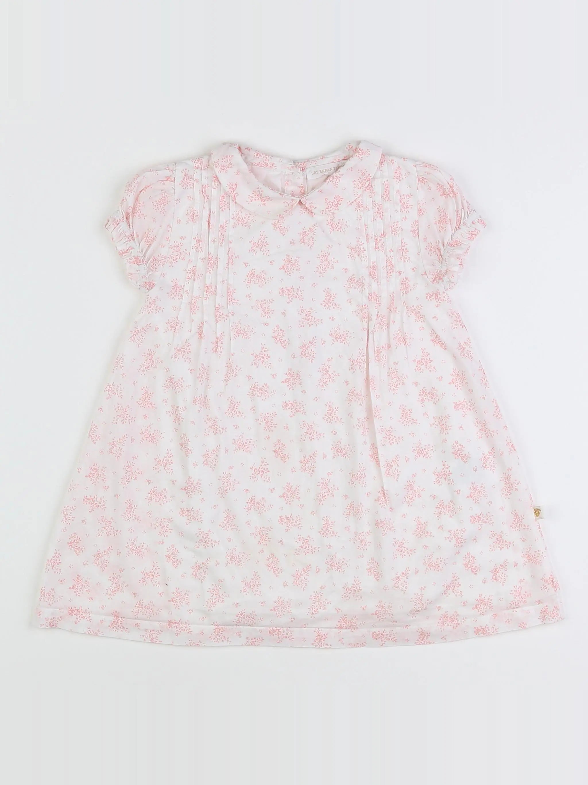 Les Enfantines - robe blanc, rose - 18 mois