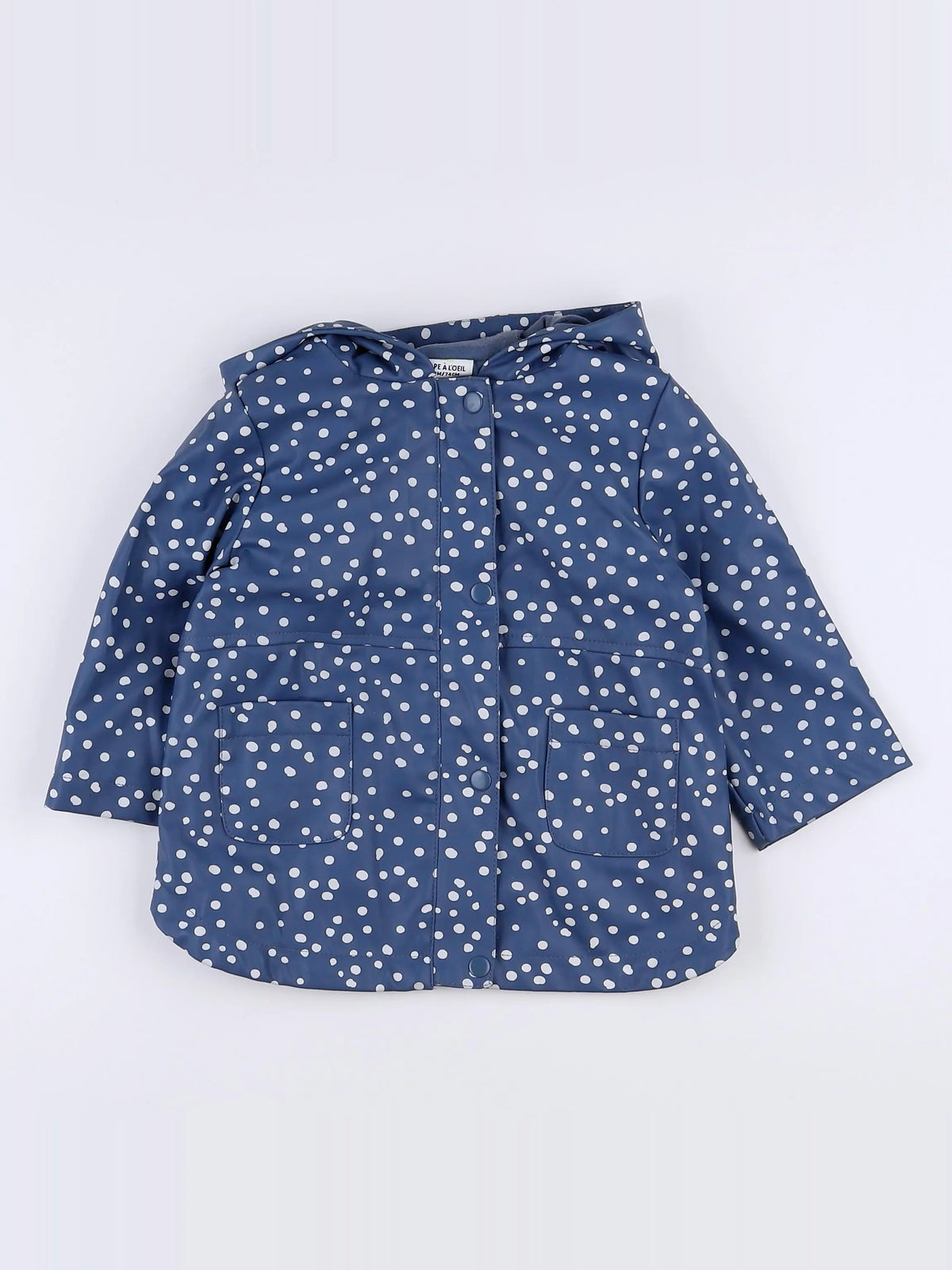 Tape à l'oeil - imperméable bleu, blanc - 12 mois