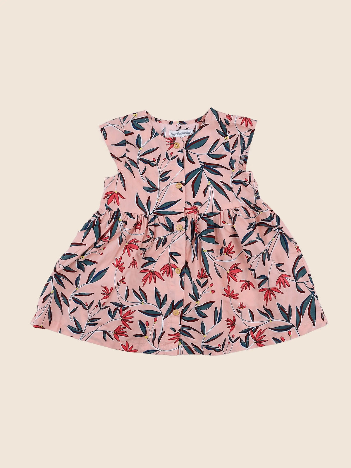 Vertbaudet - robe rose, multicolore - 12 mois