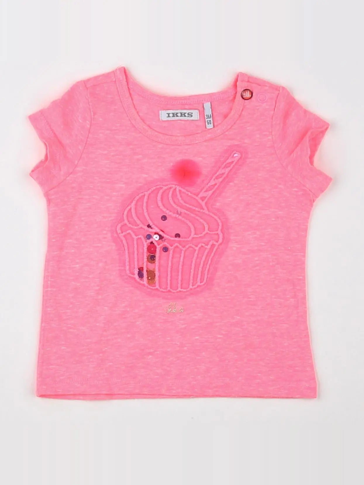 IKKS - tee-shirt rose fluo - 3 mois