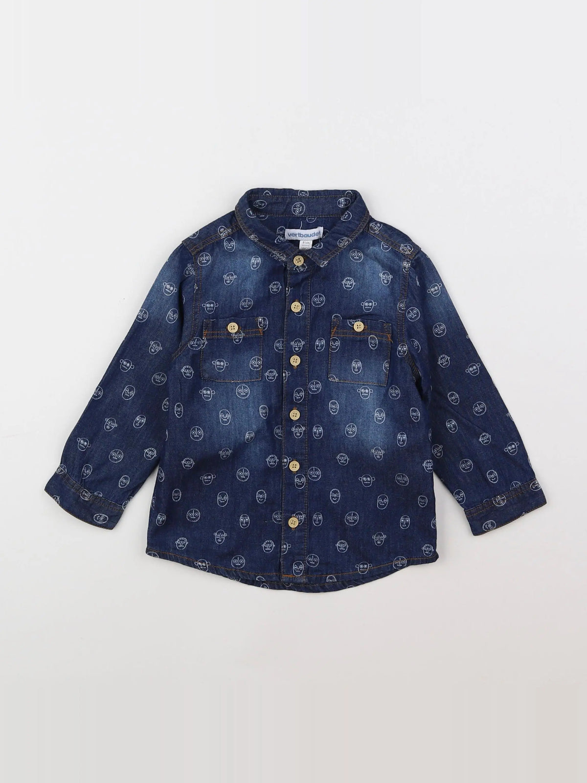 Vertbaudet - chemise bleu - 18 mois