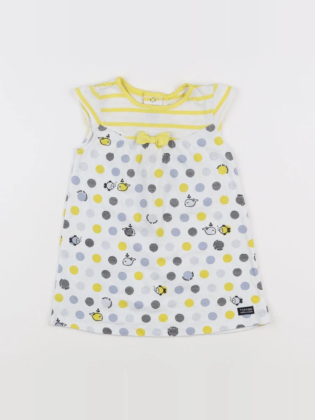Terre de marins - robe blanc, jaune - 12 mois