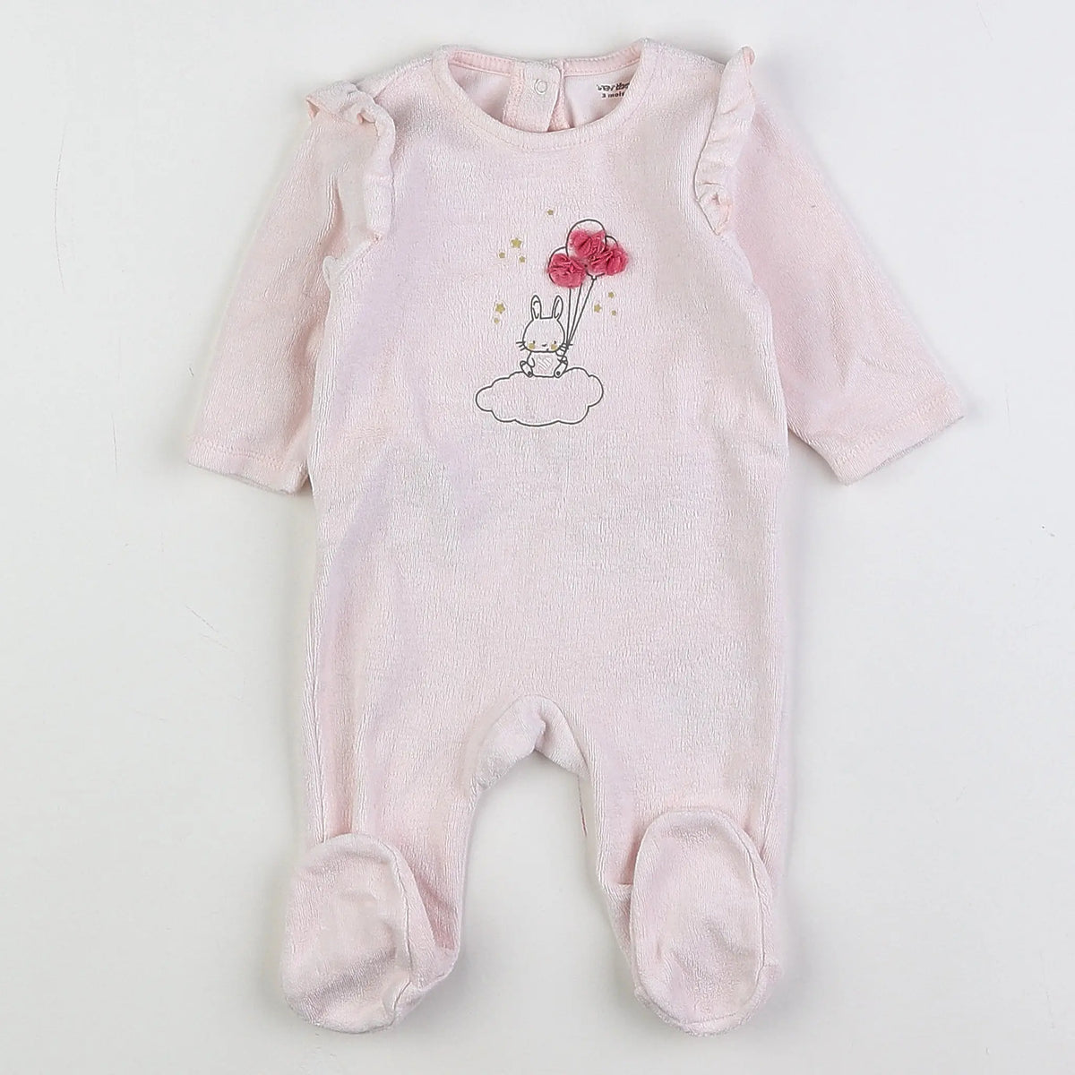 Vertbaudet - pyjama velours rose - 3 mois