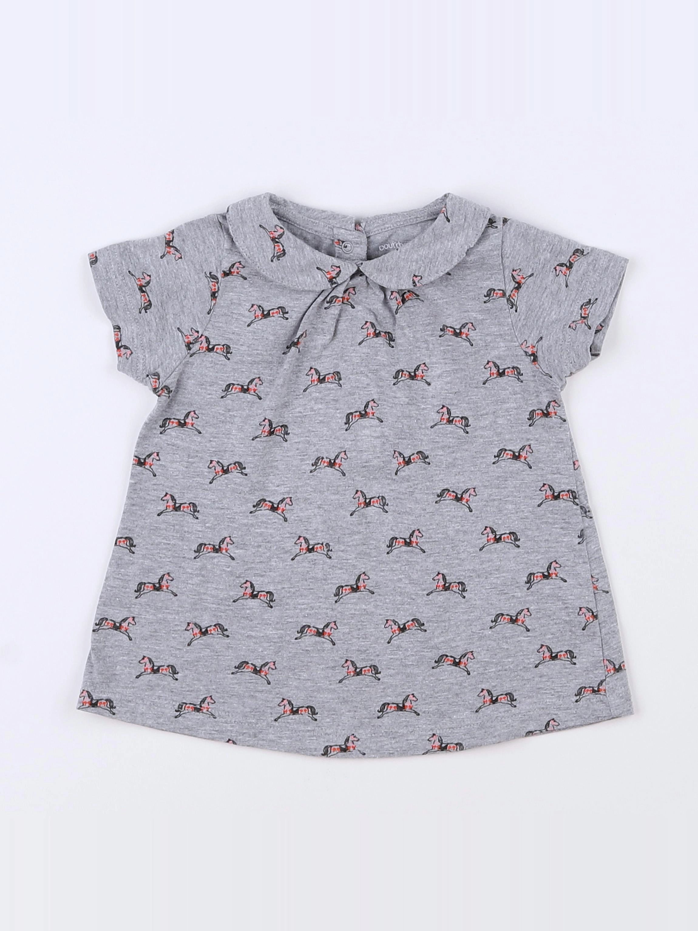 Boutchou - tee-shirt gris - 9 mois
