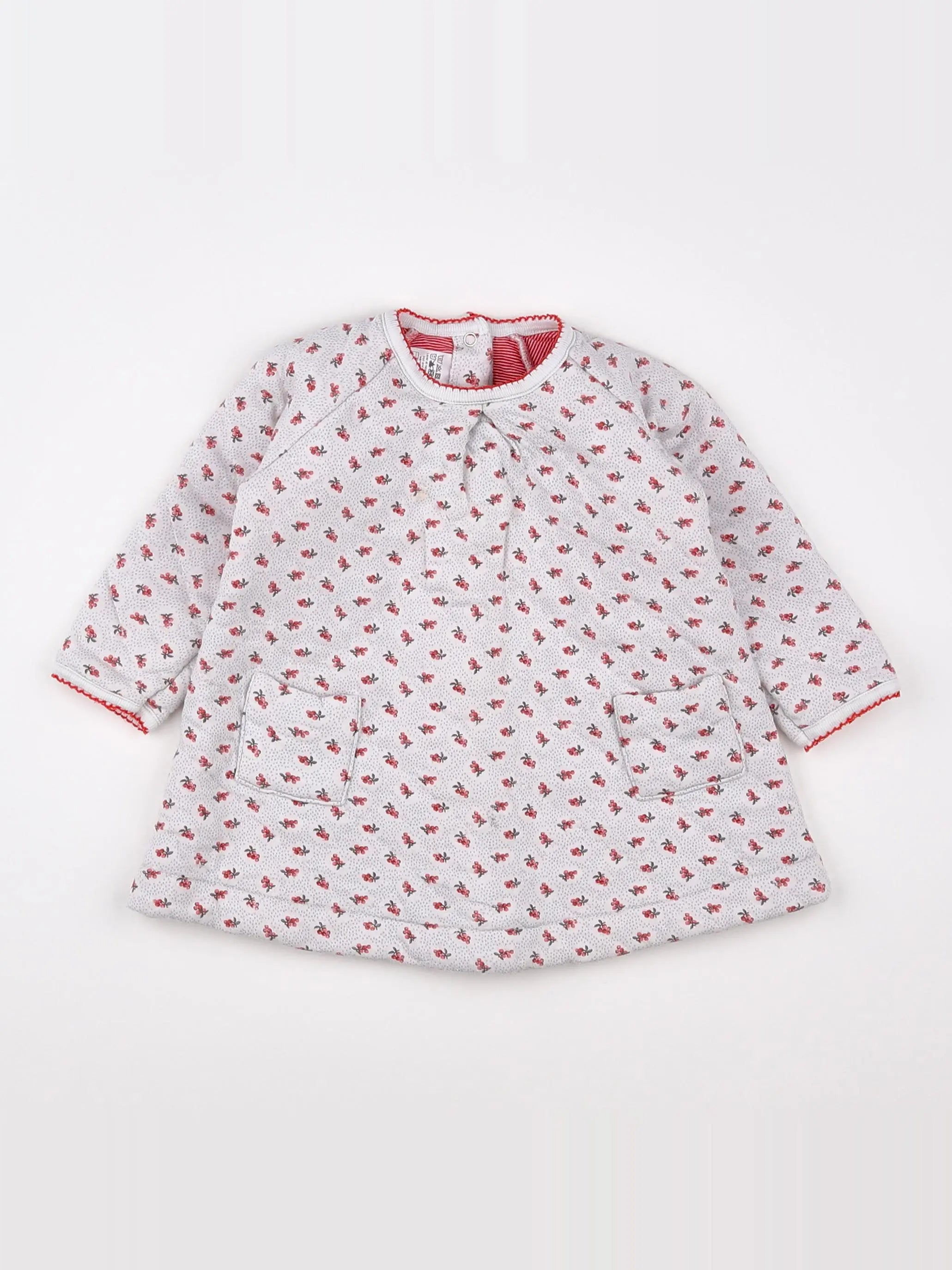 Petit Bateau - robe blanc - 12 mois