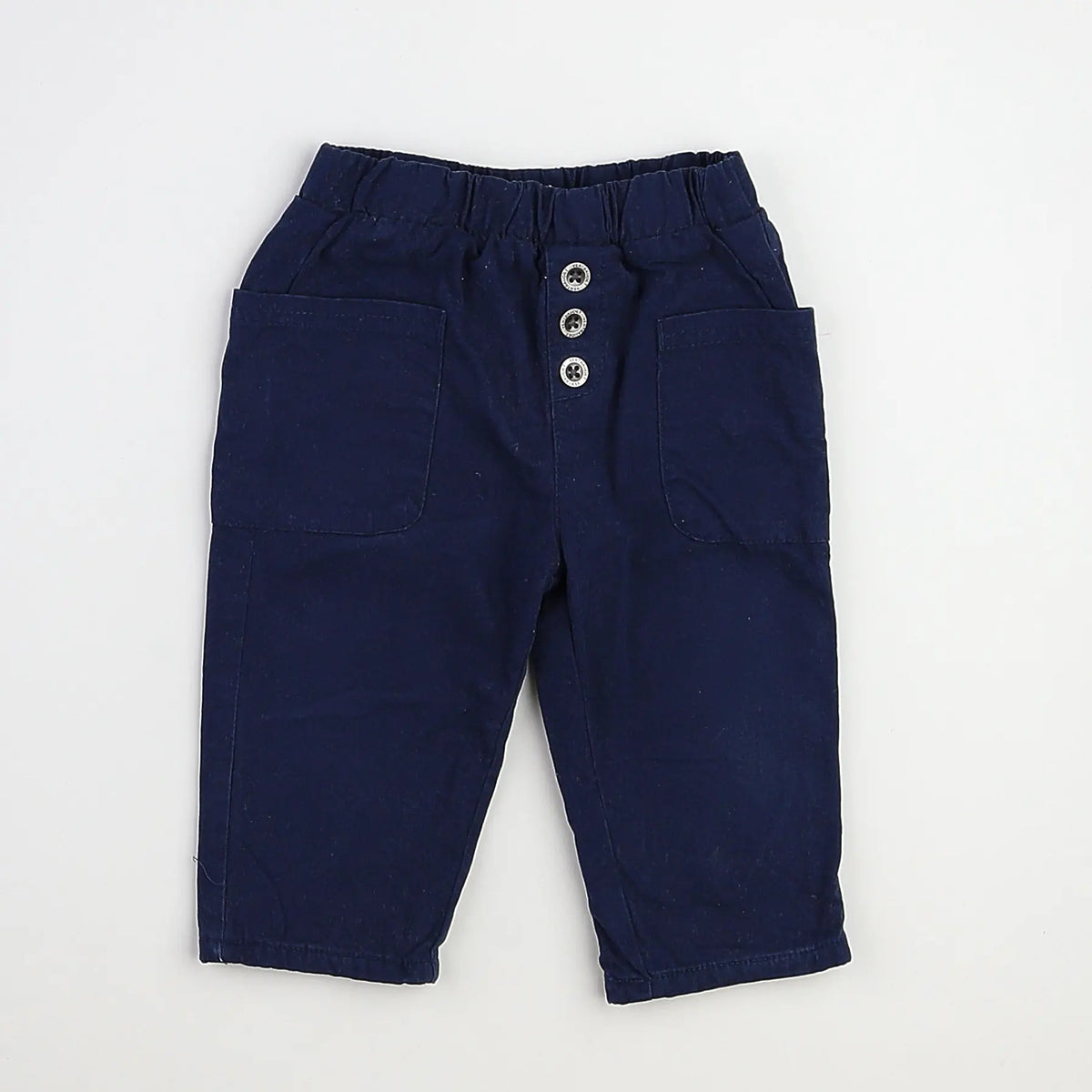 Vertbaudet - pantalon doublé bleu - 12 mois