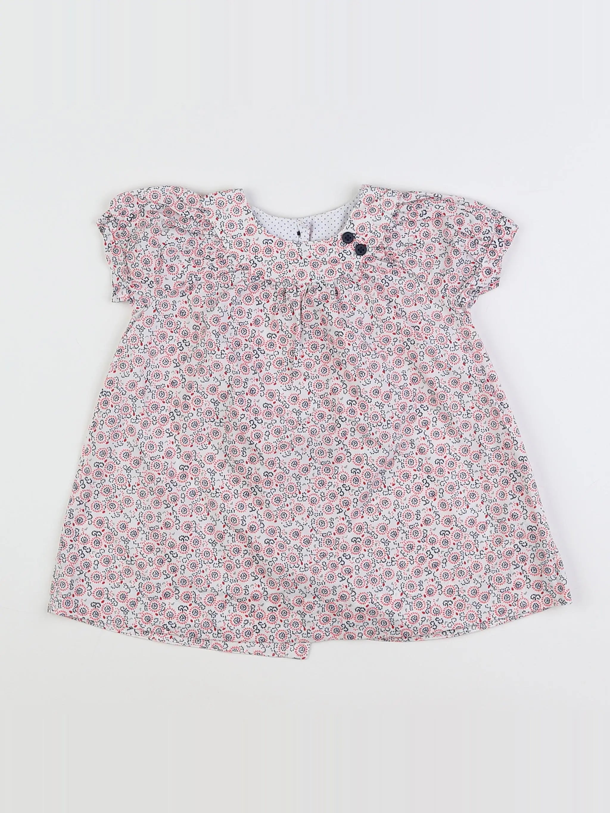 Petit Bateau - robe blanc - 12 mois