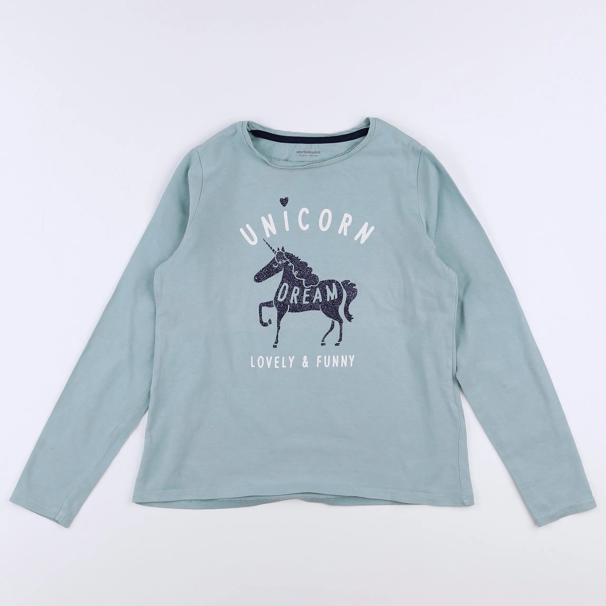 Vertbaudet - tee-shirt bleu - 10 ans