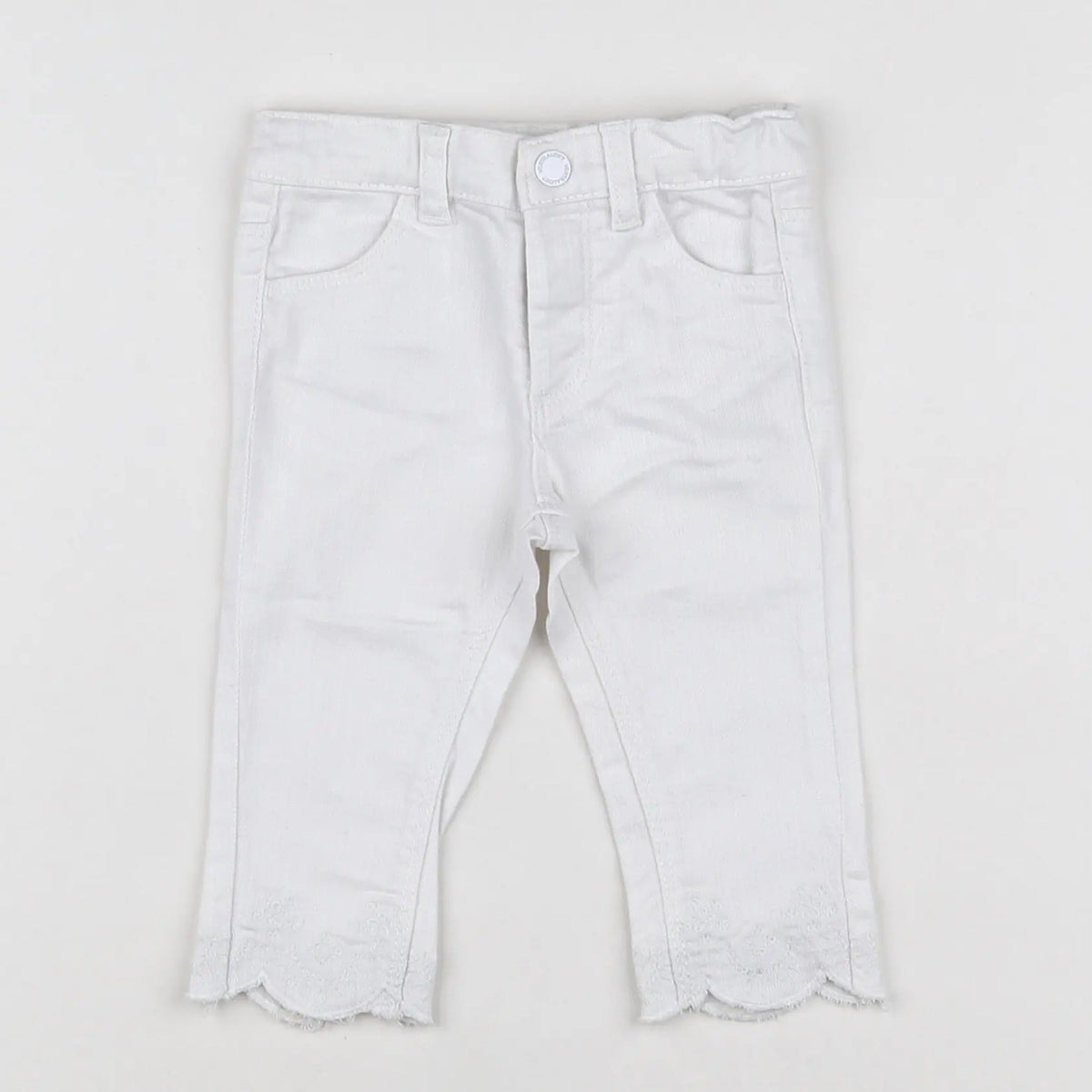 Vertbaudet - pantalon blanc - 6 mois