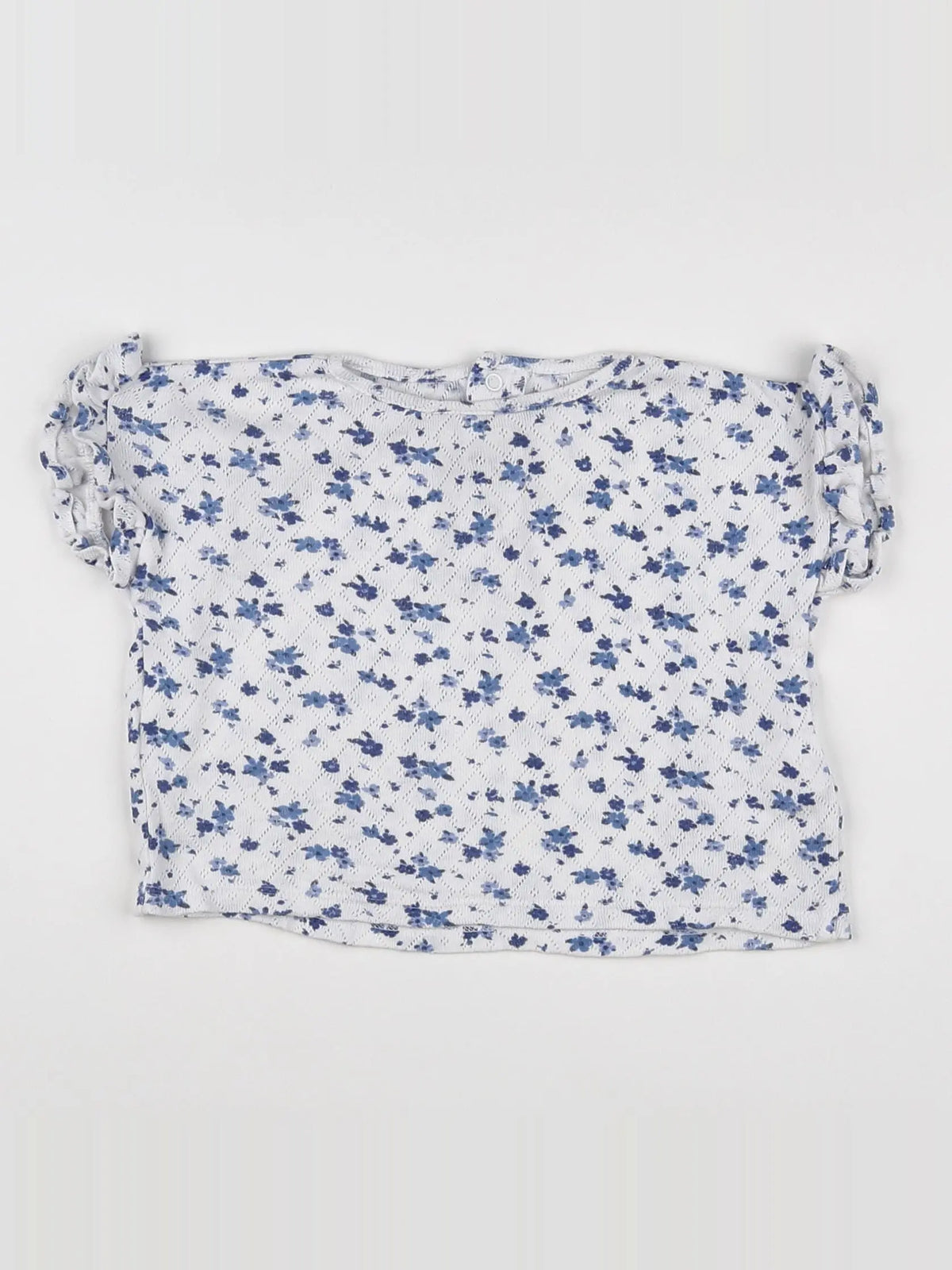 Vertbaudet - tee-shirt bleu, blanc - 12 mois