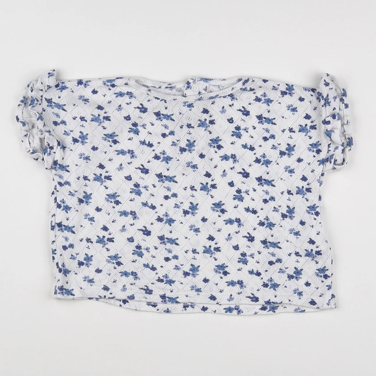 Vertbaudet - tee-shirt bleu, blanc - 12 mois