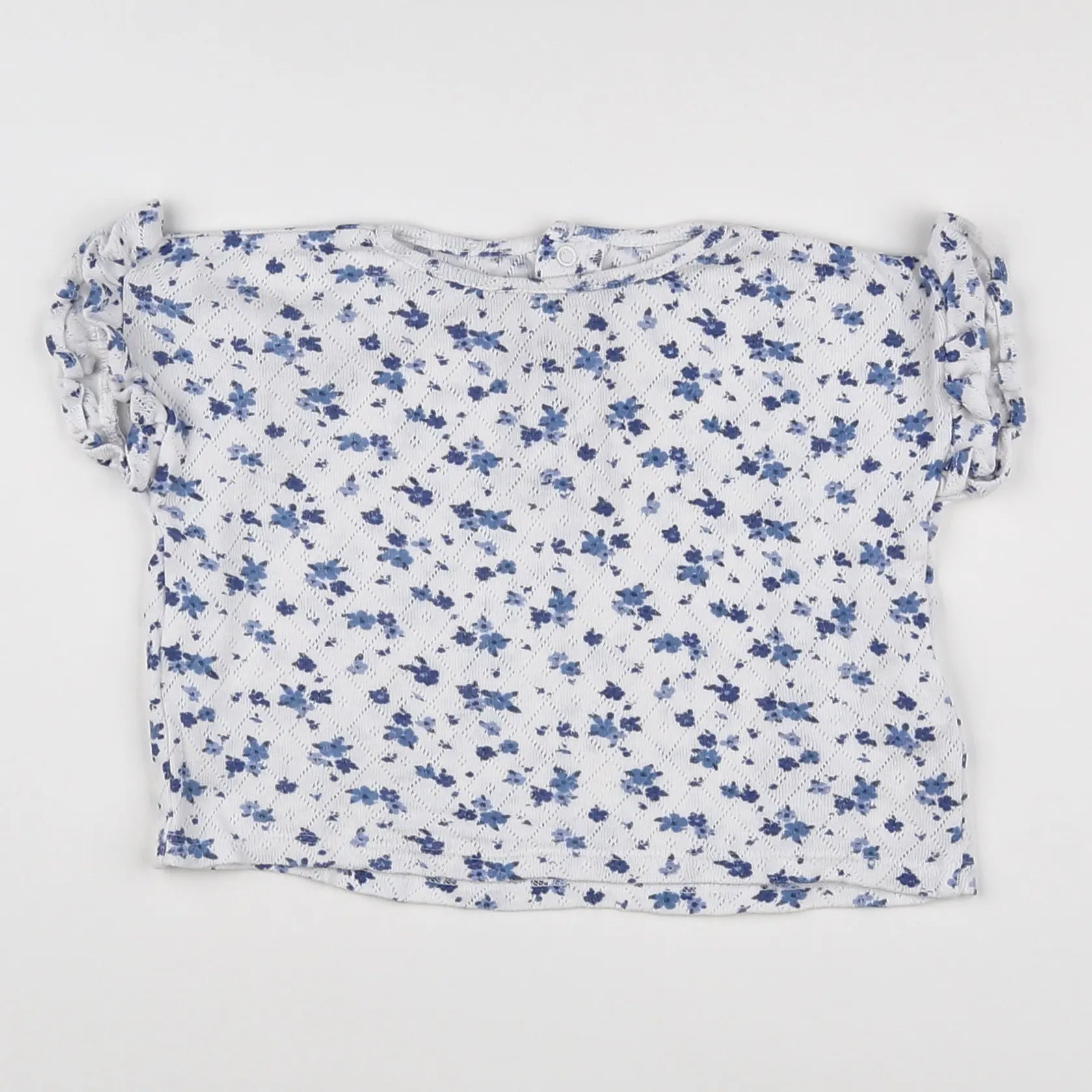 Vertbaudet - tee-shirt bleu, blanc - 12 mois