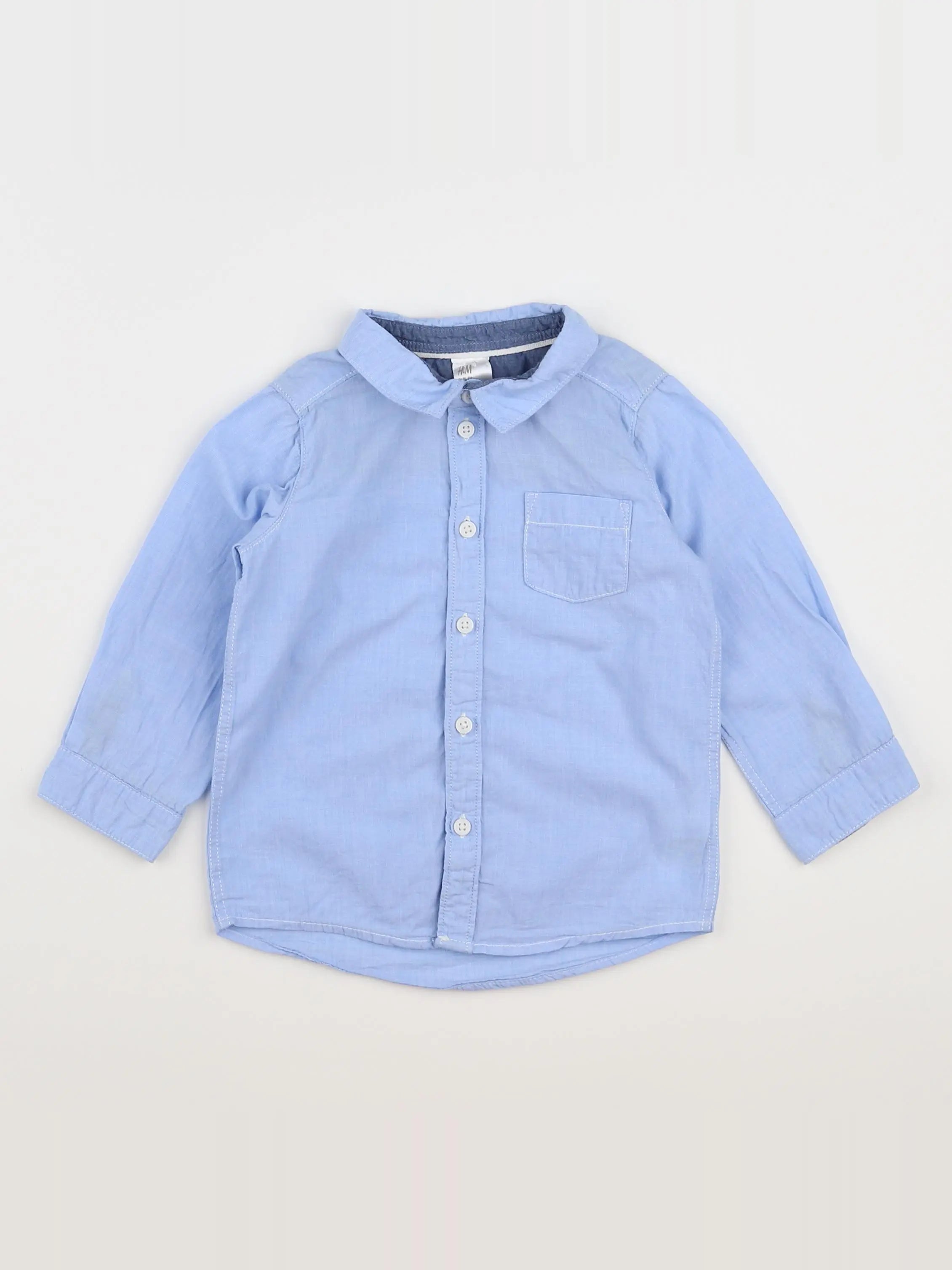 H&M - chemise bleu - 12/18 mois