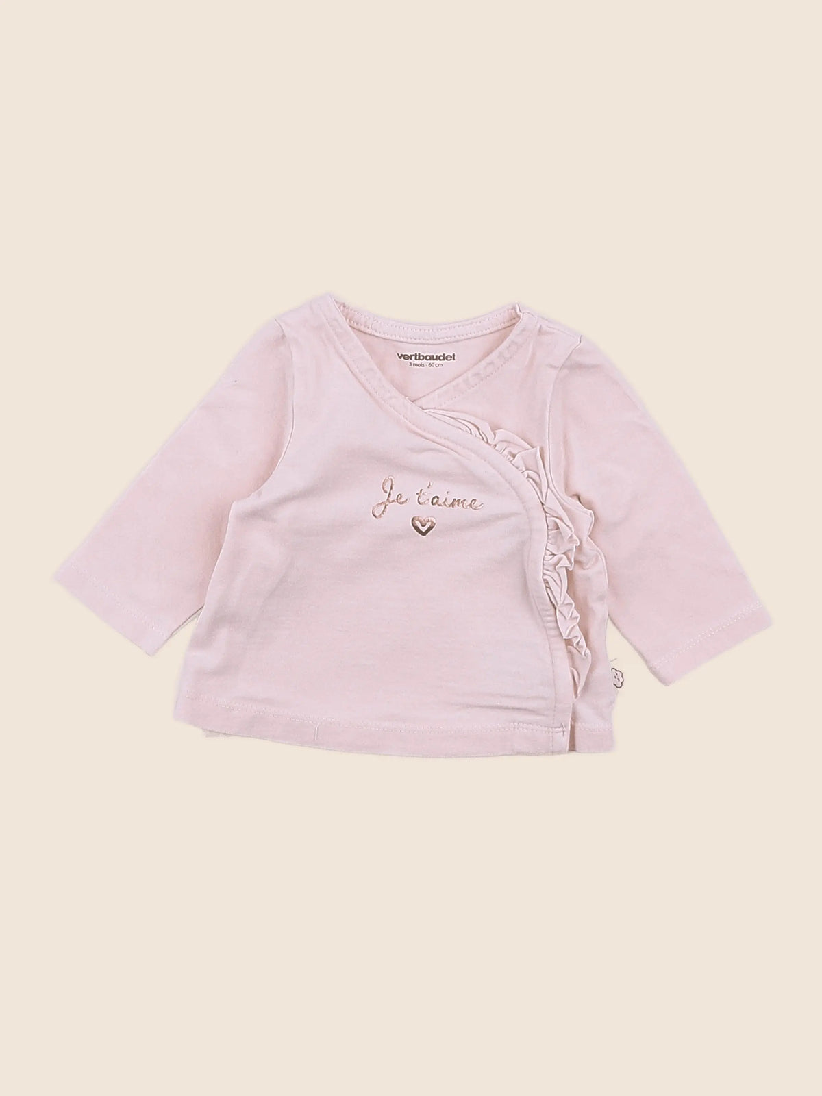 Vertbaudet - tee-shirt rose - 3 mois