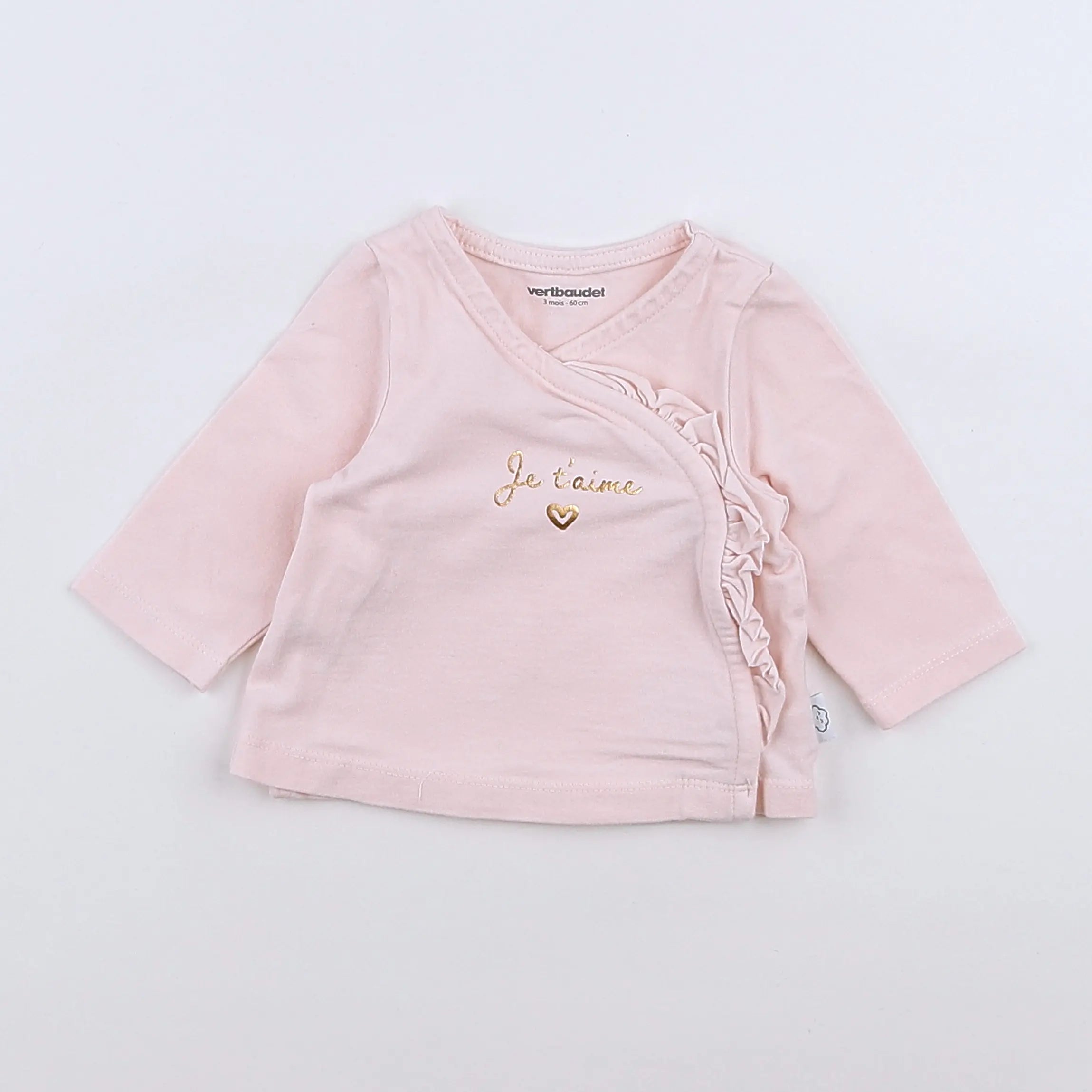 Vertbaudet - tee-shirt rose - 3 mois