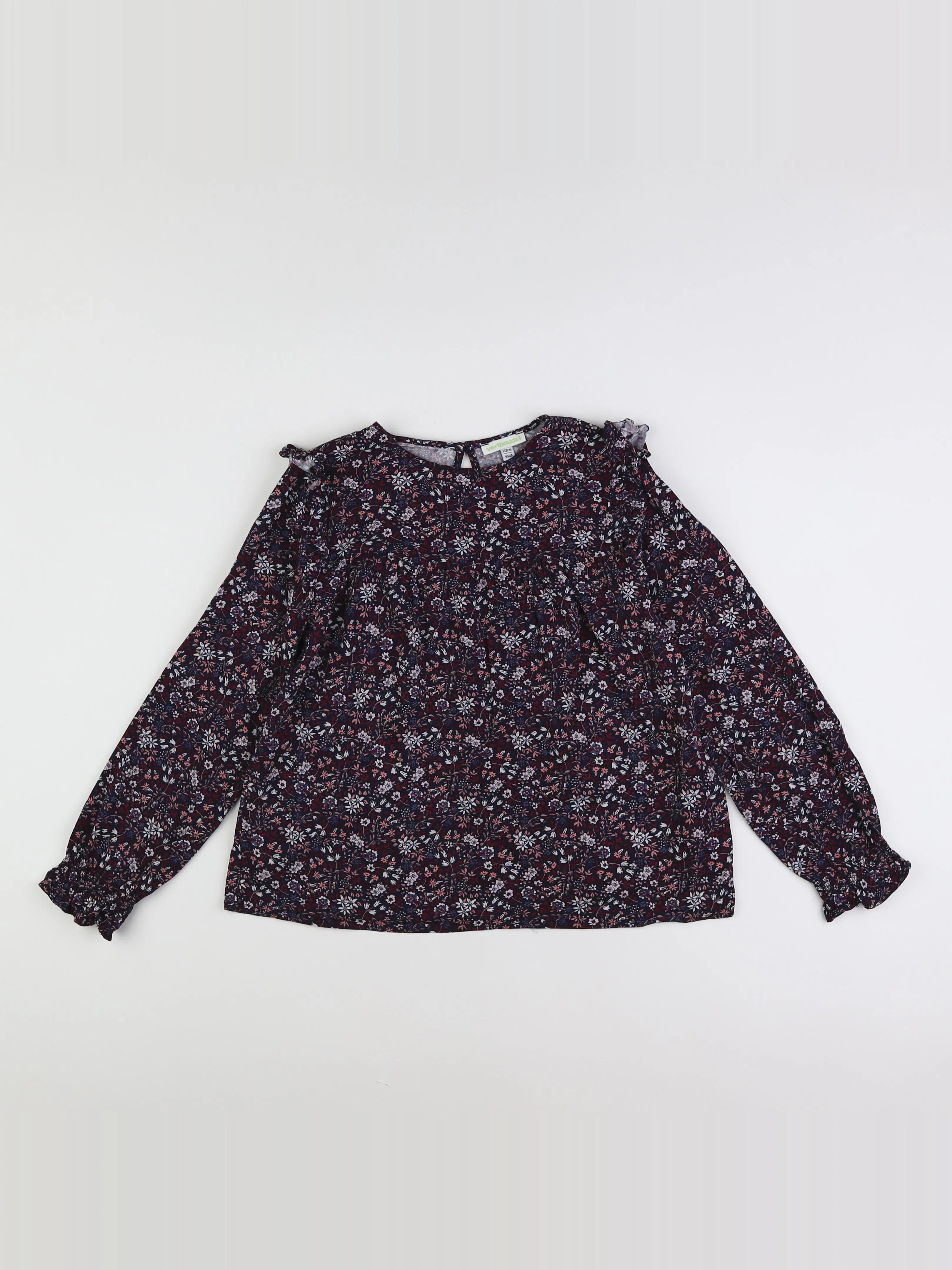 Vertbaudet - blouse bleu, rouge - 9 ans