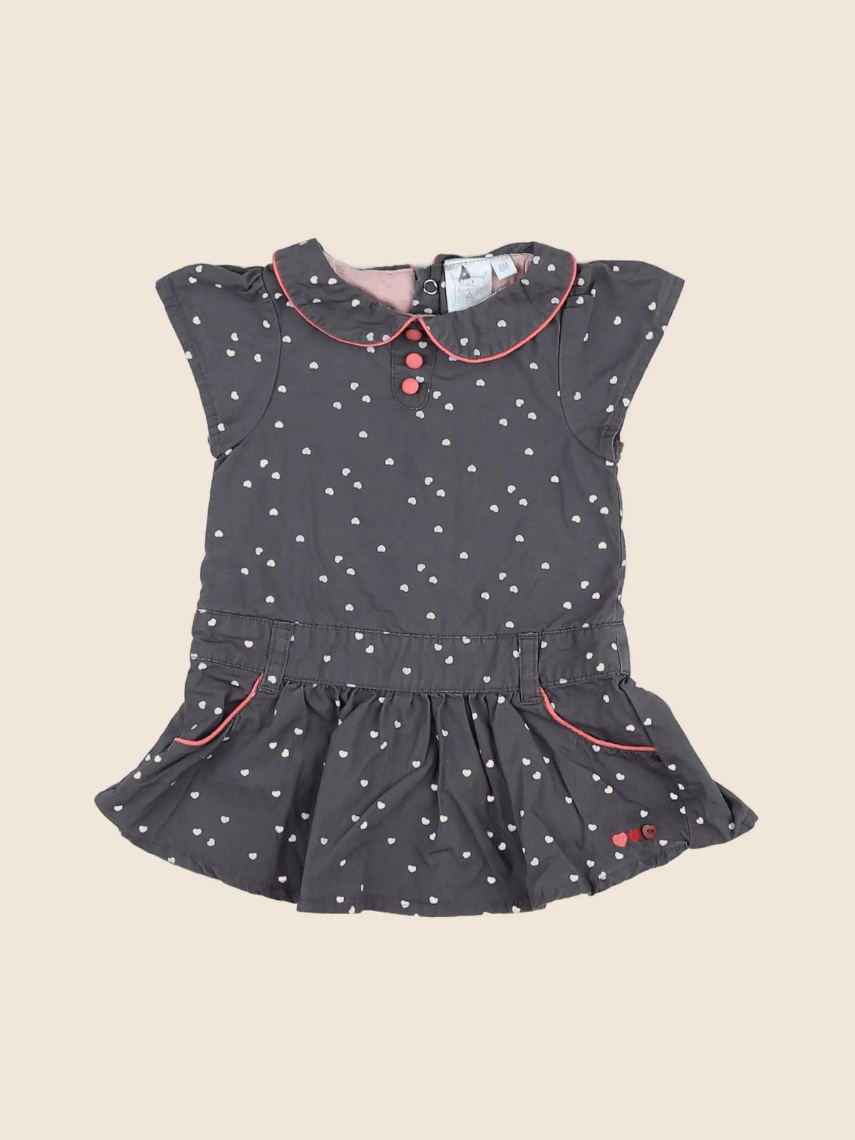 Cadet Rousselle - robe gris, rose - 6 mois