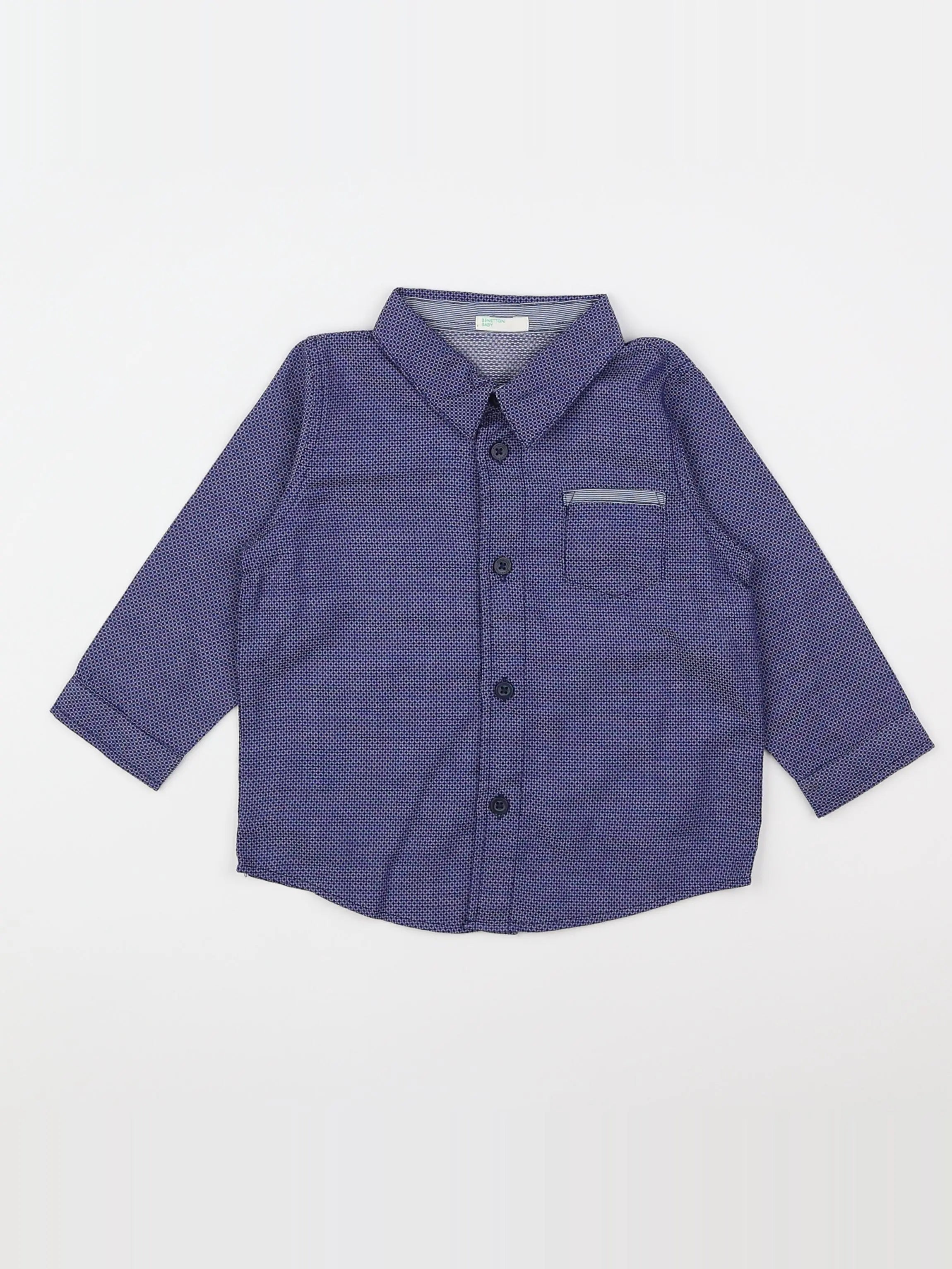 Benetton - chemise bleu - 12 mois