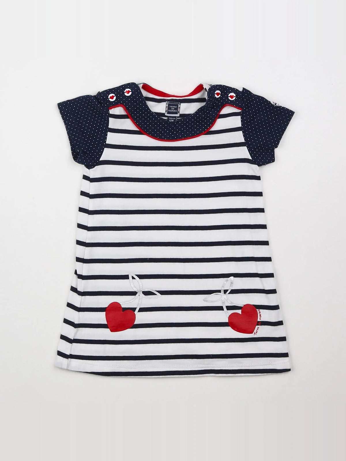 Terre de marins - robe blanc, bleu - 12 mois