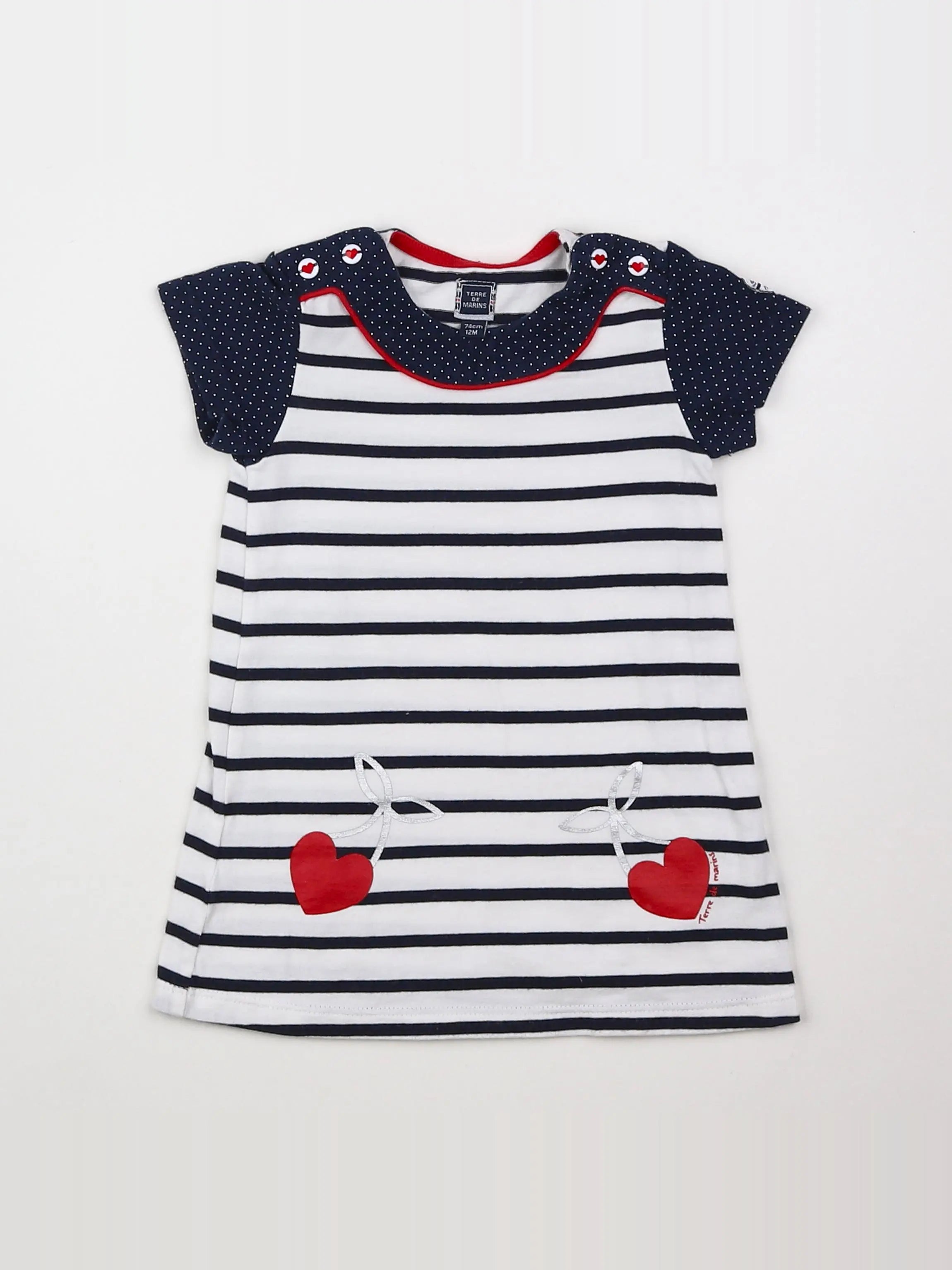 Terre de marins - robe blanc, bleu - 12 mois