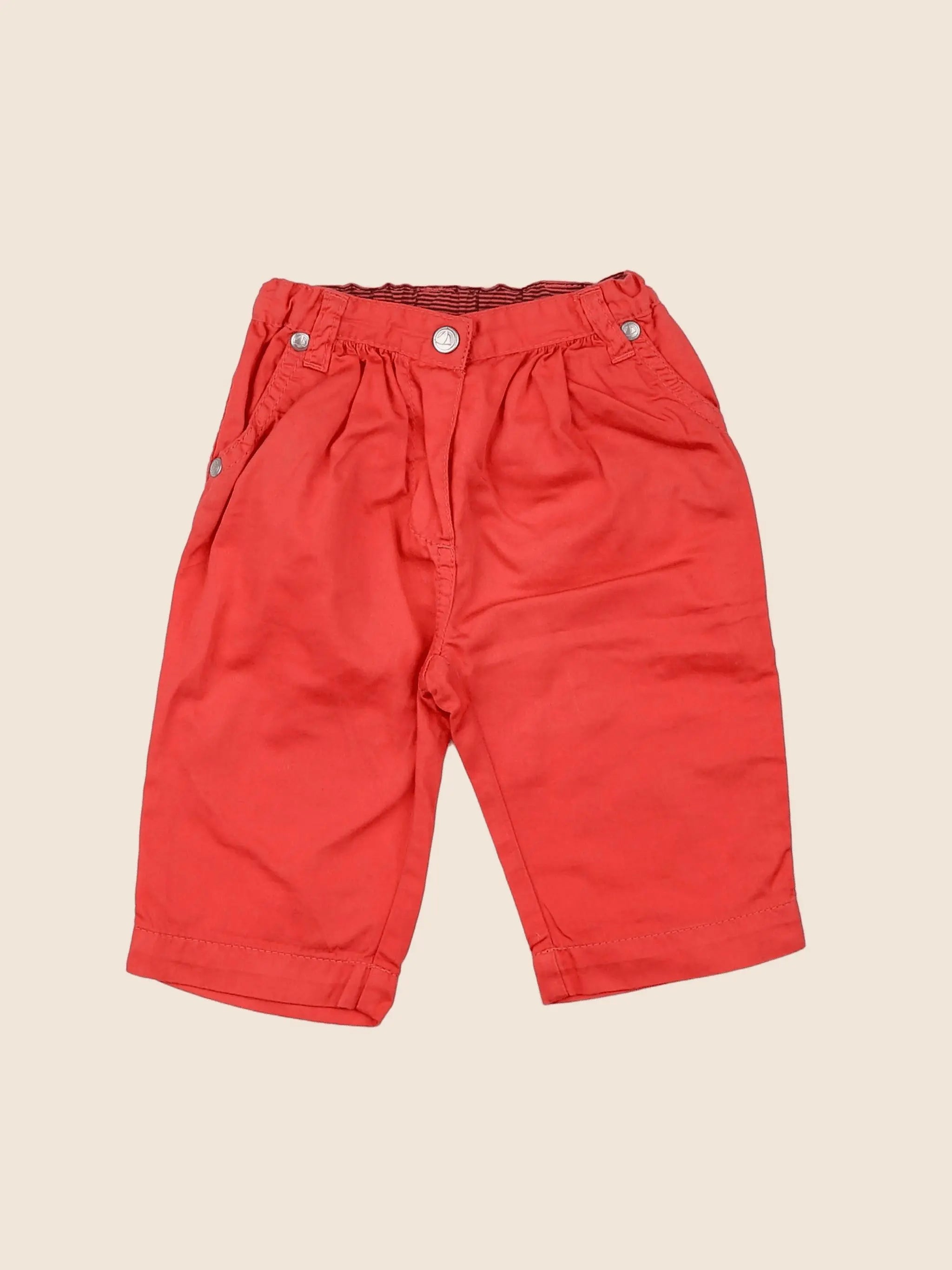 Petit Bateau - pantalon rouge - 3 mois