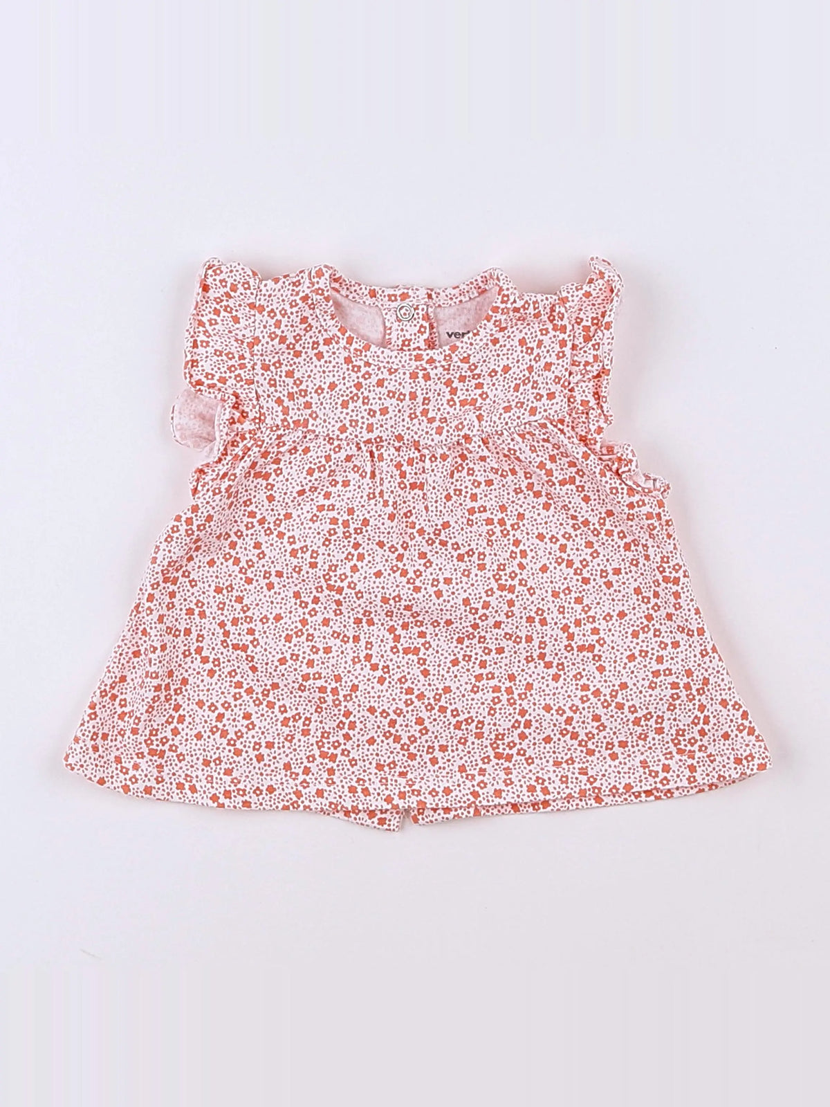 Vertbaudet - robe blanc, rose - 3 mois