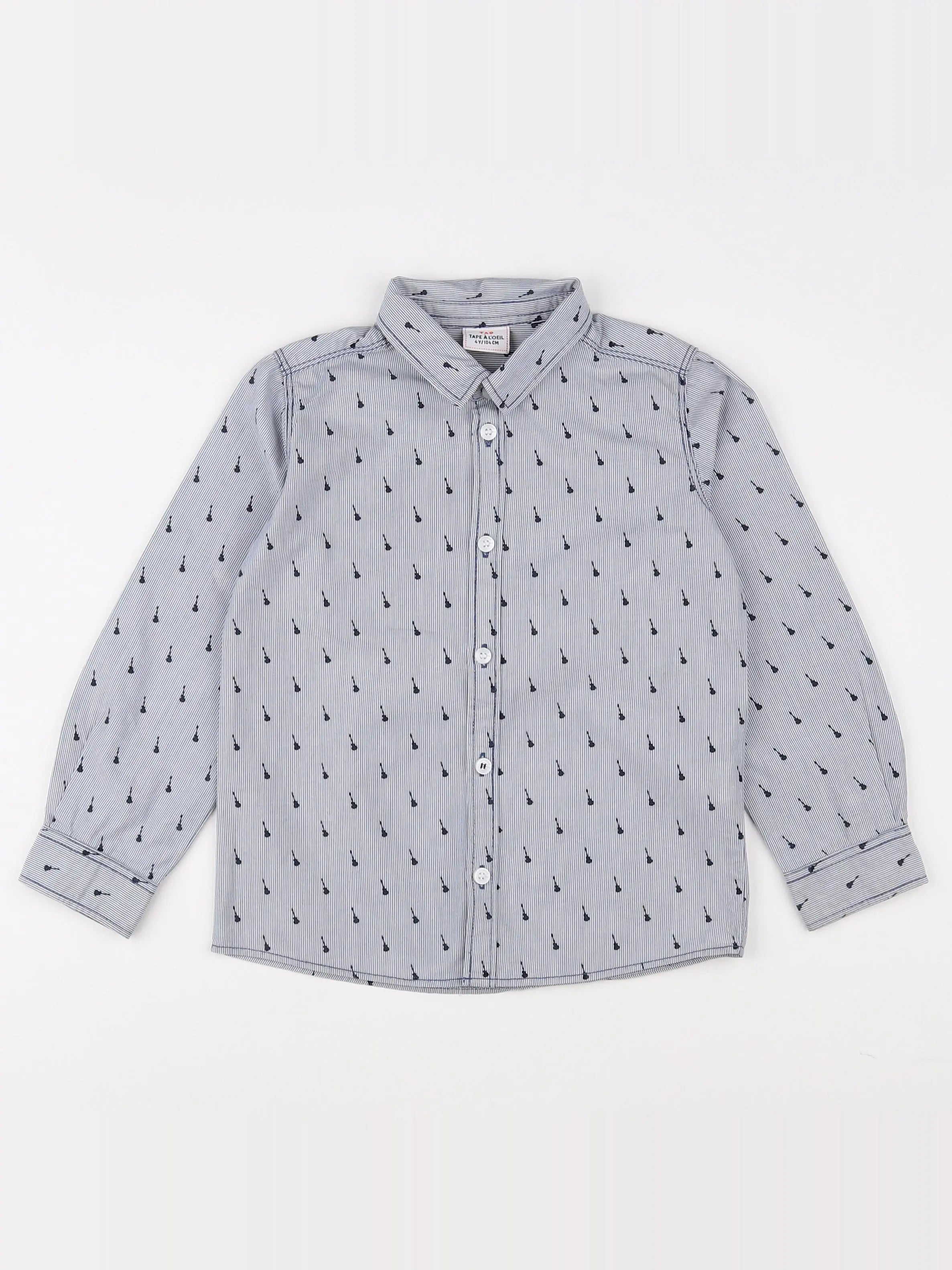 Tape à l'oeil - chemise gris, bleu - 4 ans
