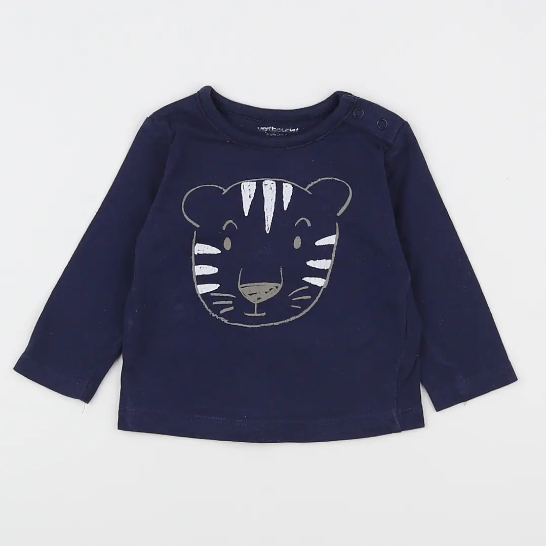 Vertbaudet - tee-shirt bleu - 6 mois