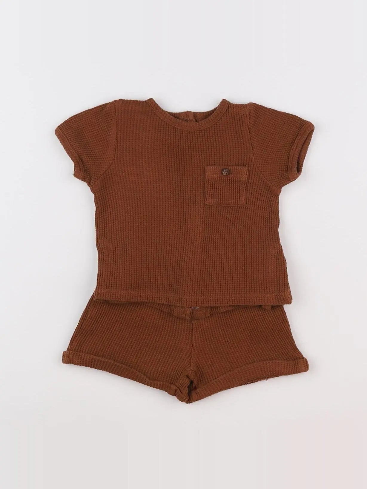 Vertbaudet - ensemble marron - 6 mois