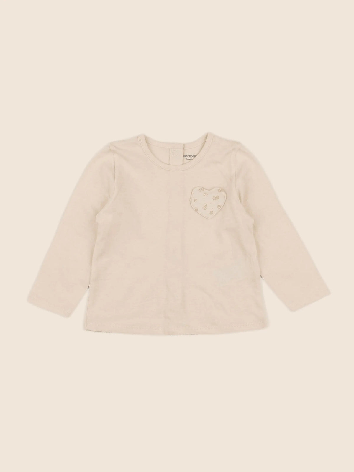 Vertbaudet - tee-shirt beige - 9 mois