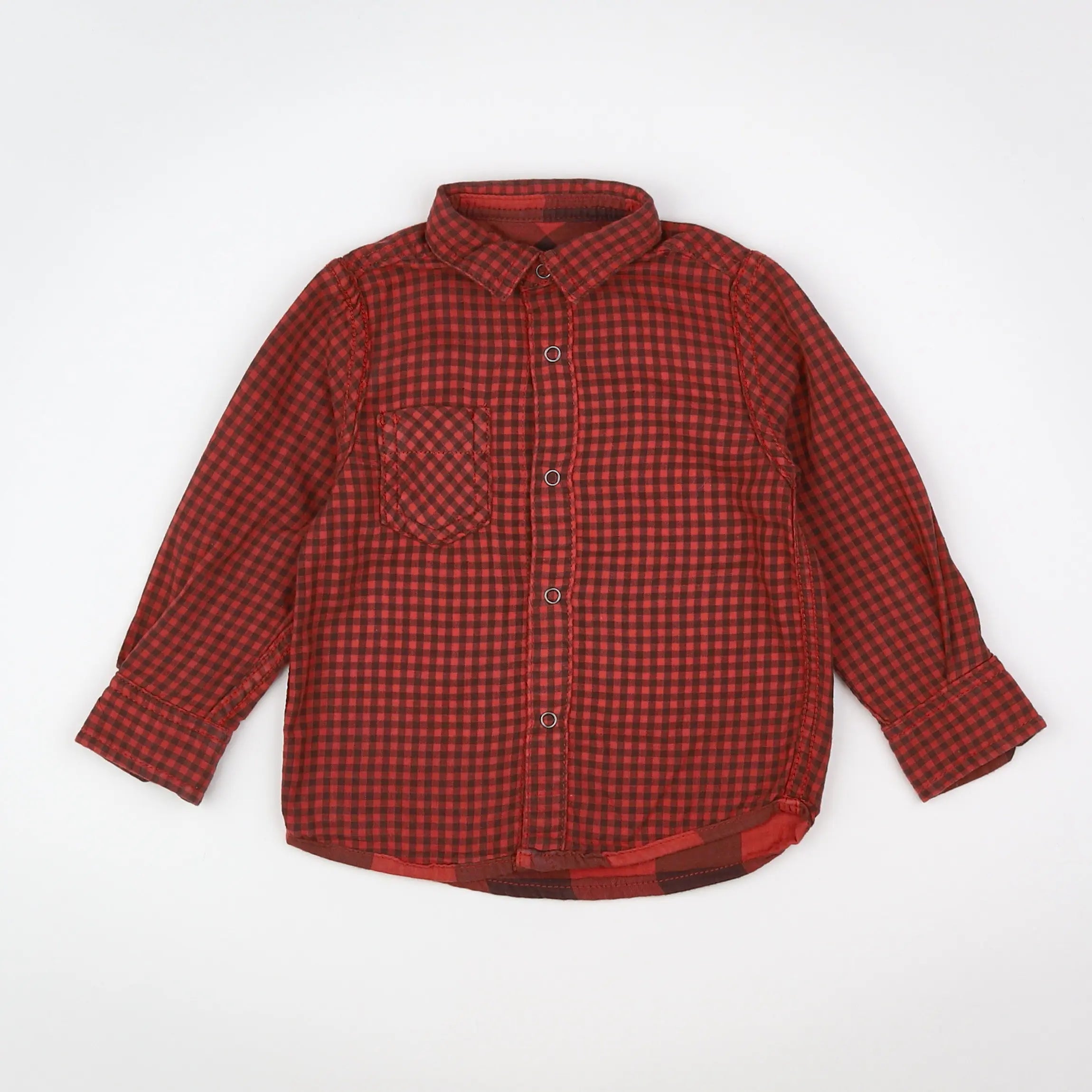 Vertbaudet - chemise réversible orange - 2 ans
