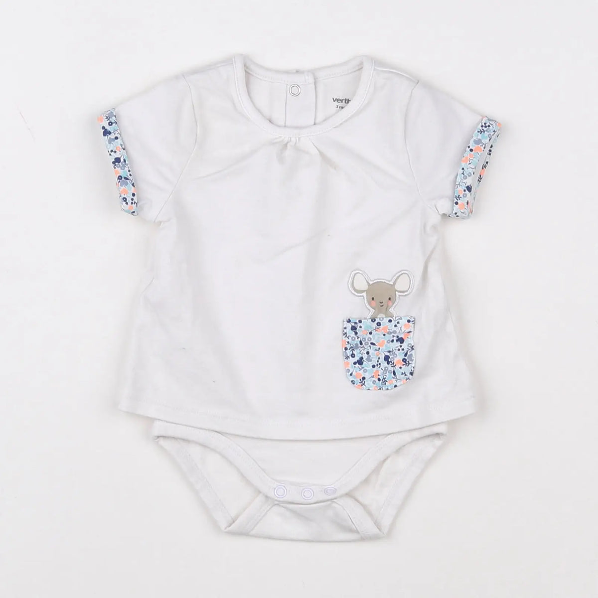 Vertbaudet - body vetement blanc - 3 mois