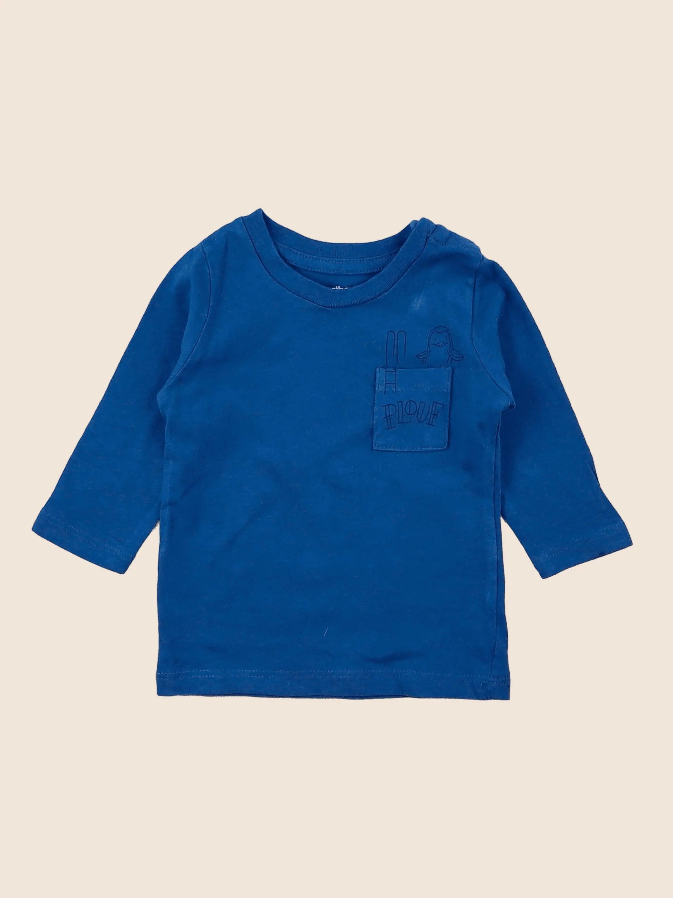Vertbaudet - tee-shirt bleu - 3 mois