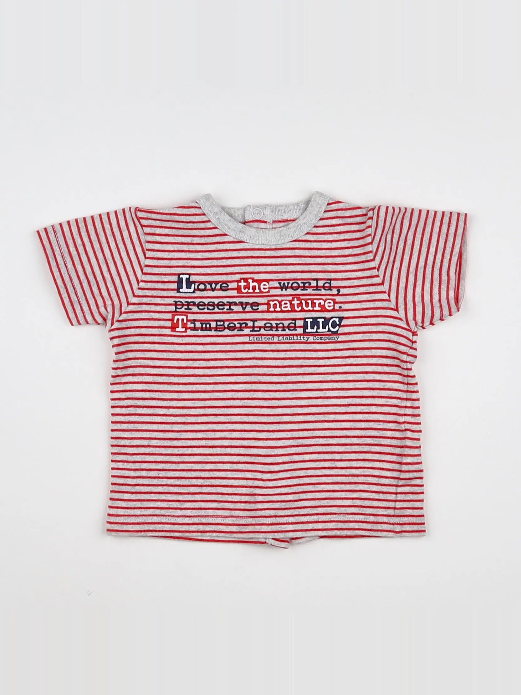 Timberland - tee-shirt gris, rouge - 3 mois